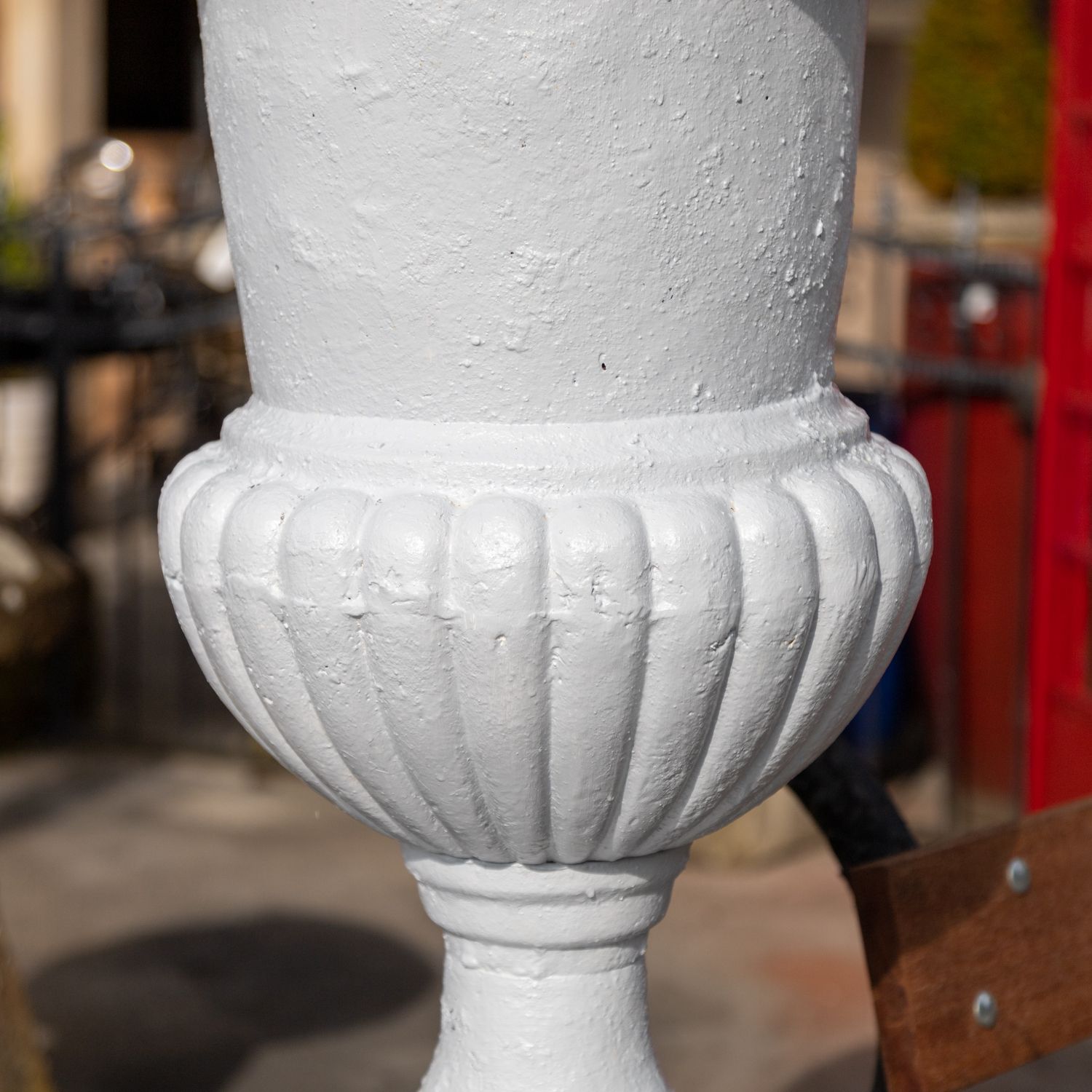Pair Of Large White Cast Iron Urns photo buy