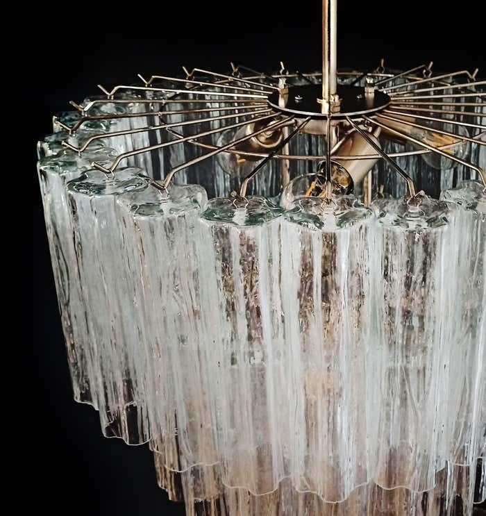 Beautiful Large Three Tier Murano Glass Tube Chandeliers   52 Glasses photo 3016.0