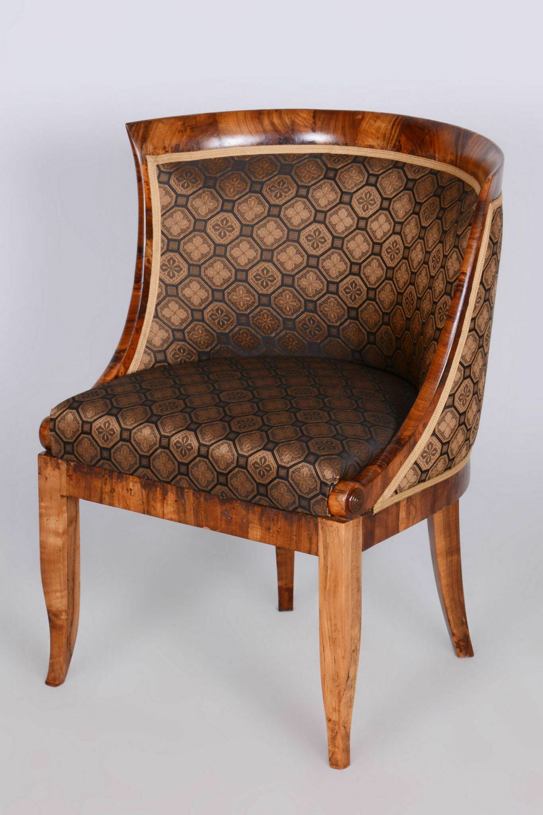 Restored Biedermeier Walnut Armchair Attributed To Josef Danhauser, Vienna, Austria, 1820s