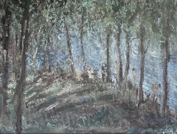 Bathers. Impressionst Oil On Canvas, By Hal Robinson, Early 20th Century photo furniture