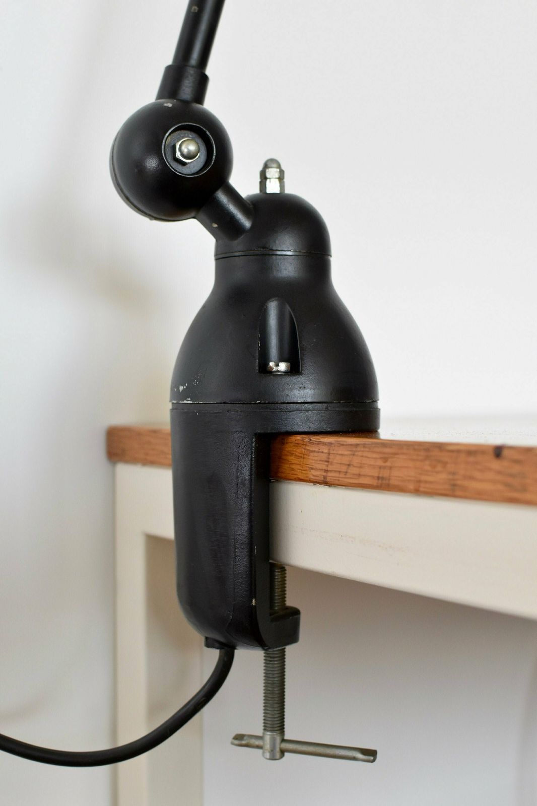 photo for sale Jieldé Architectenlamp – Vintage Loft Industriële Tafellamp, Mat Zwart, Verstelbare Klem, Jaren 1980, Jean Louis Domecq