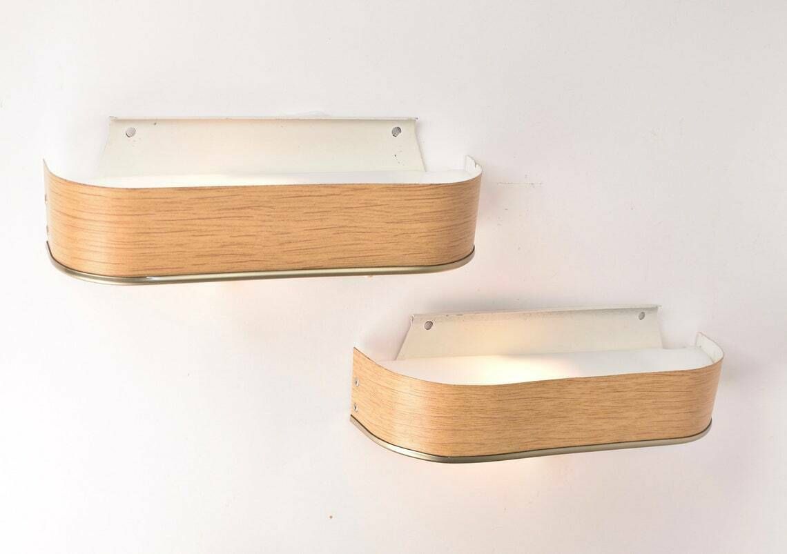 Mid Century Modern Wall Sconces Faux Wood  Vintage Bedside Wall Sconces Modernist Minimalist White Oak Mcm Midmod Lamps Nordic Scandinavian photo buy