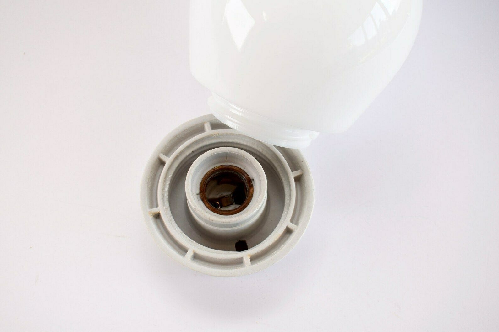 Wilhelm Wagenfeld Bauhaus Flush Mount Vintage | Mid Century Modern Bathroom Ceiling Light Porcelain White Glass | Art Deco Hallway Toilet photo 200.0