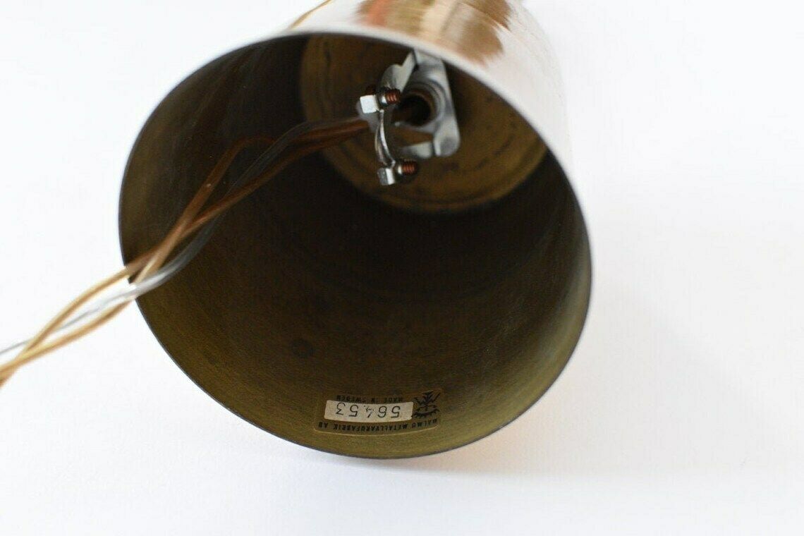 photo for sale Mid Century Malmö Metallvarufabrik Hanglamp Messing En Glas | Vintage Geperst Glas Orrefors Fagerlund Scandinavisch Modernistisch