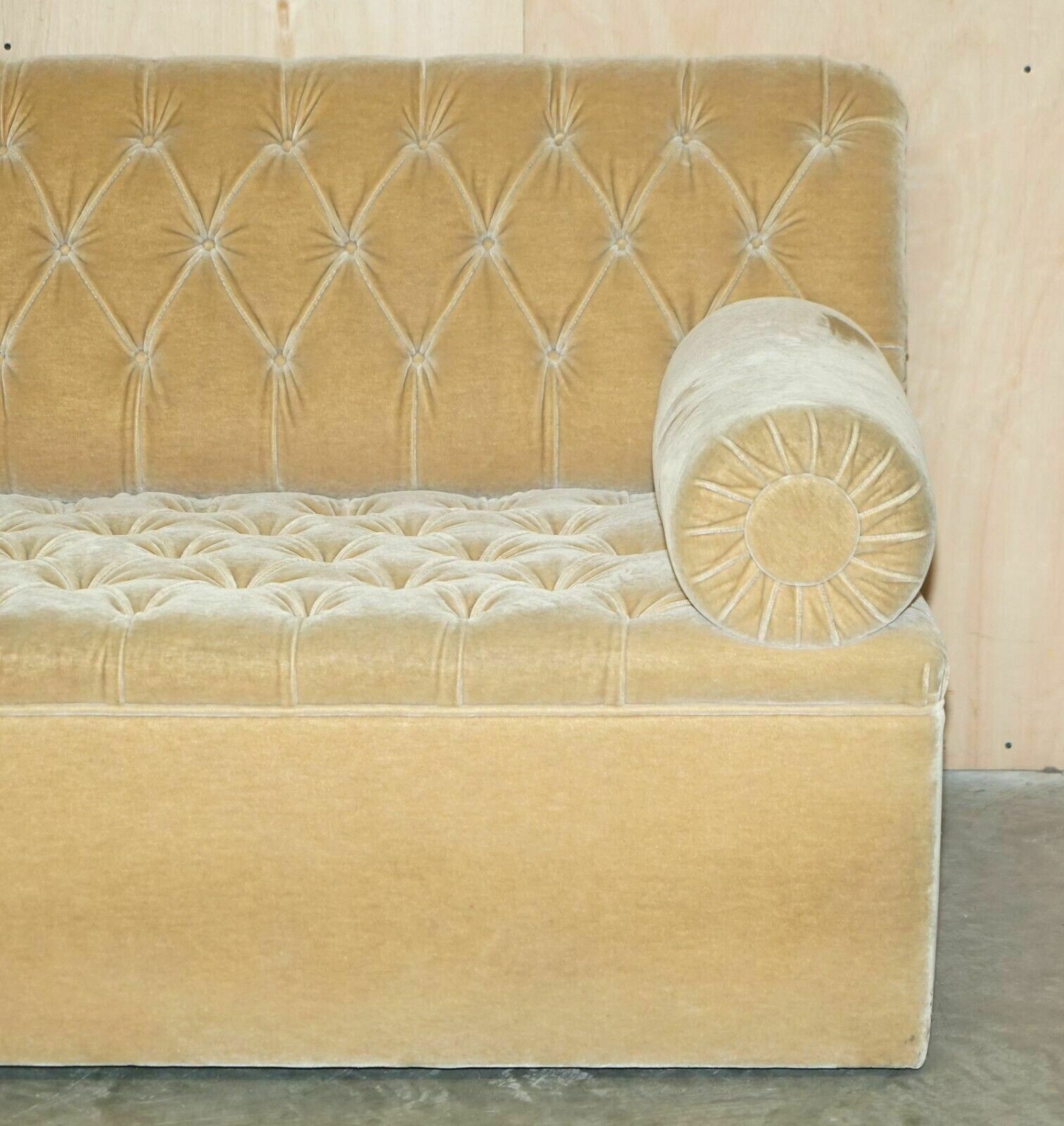photo for sale Owned By Madonna Luxury George Smith Bolster Mohair Velvet Chesterfield Sofa