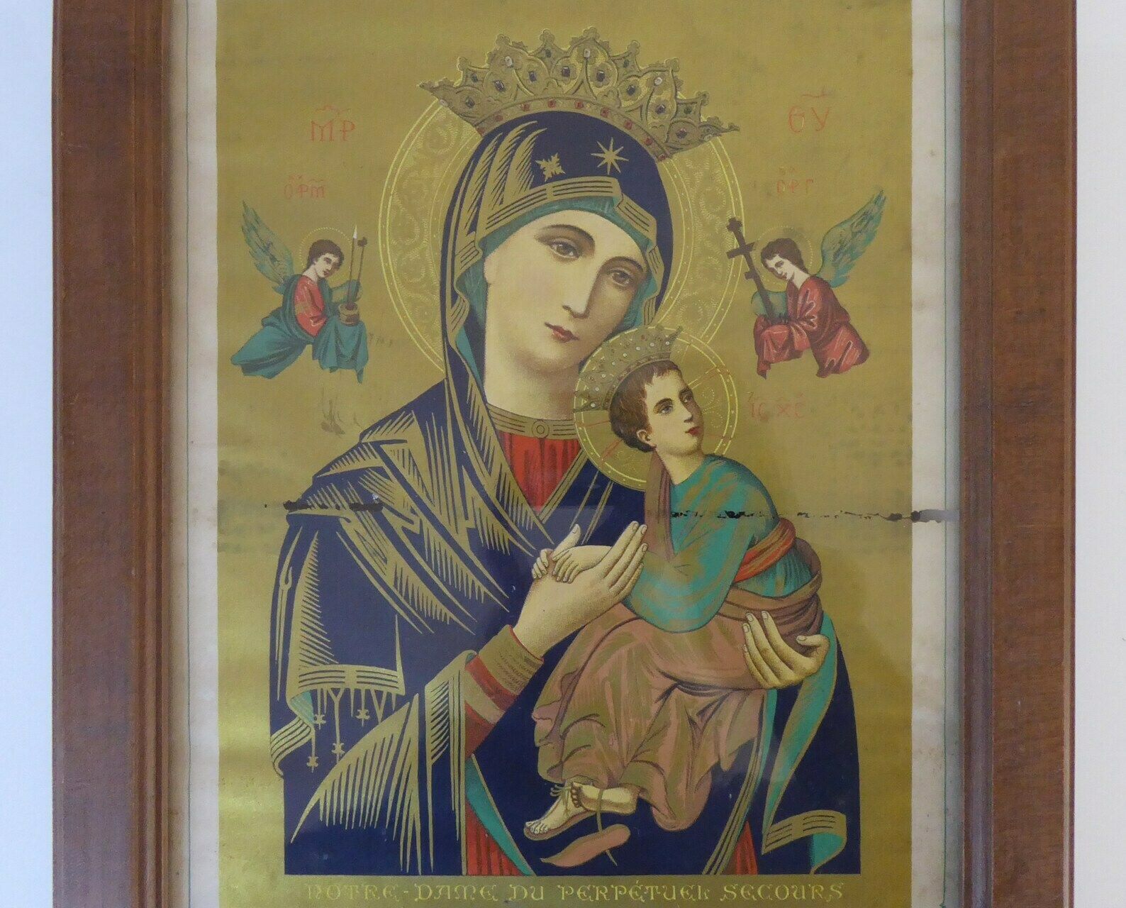 Our Lady Of Perpetual Help   Antique 1921 French Catholic Art   My Resolutions photo furniture