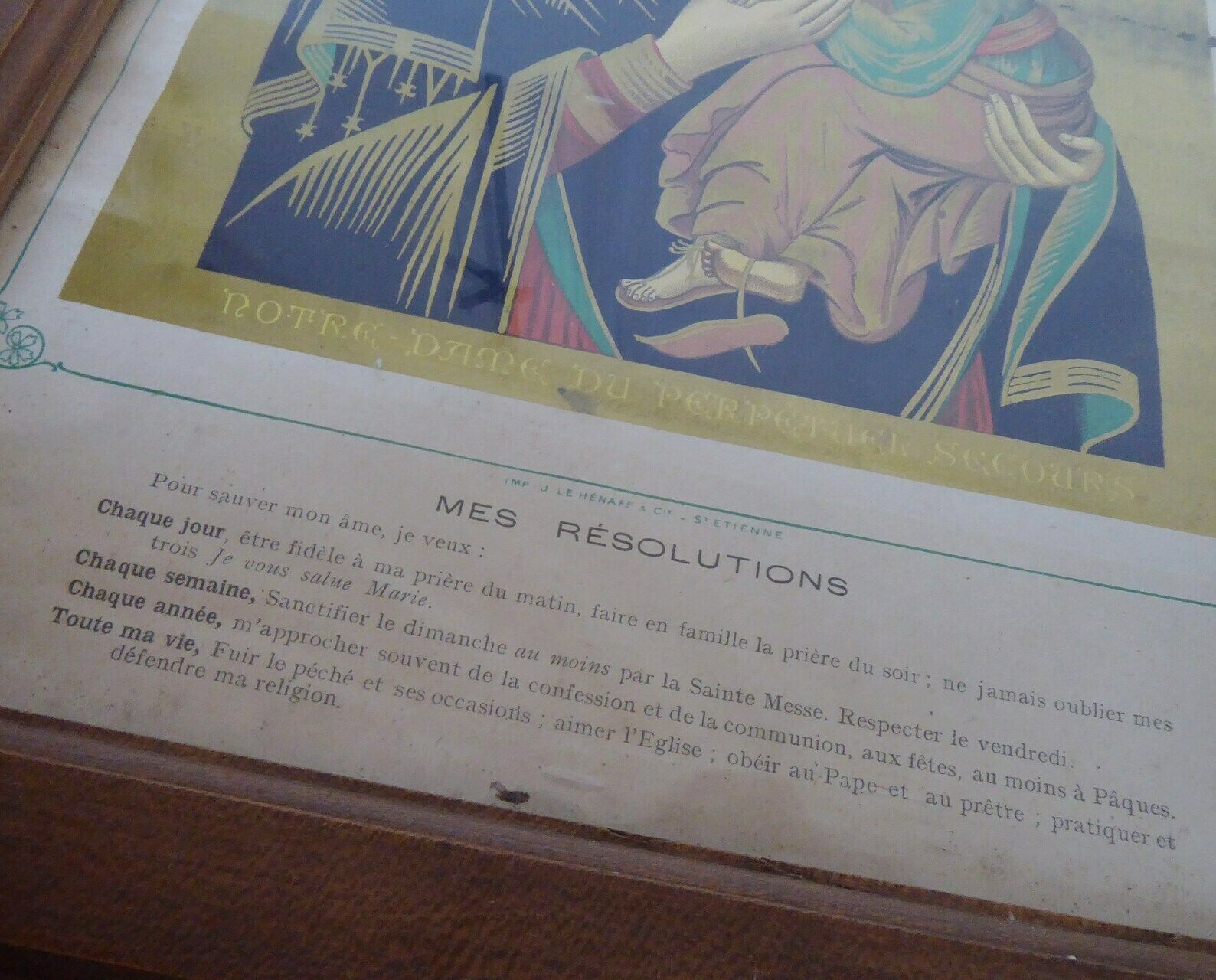 Our Lady Of Perpetual Help   Antique 1921 French Catholic Art   My Resolutions photo Art