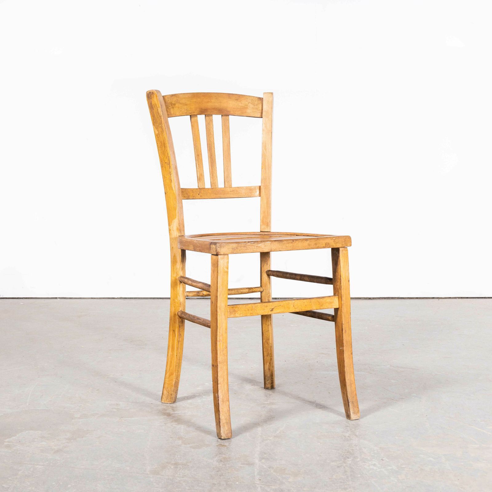 1950’s Original French Slatted Farmhouse Chairs From Provence – Set Of Ten photo vintage