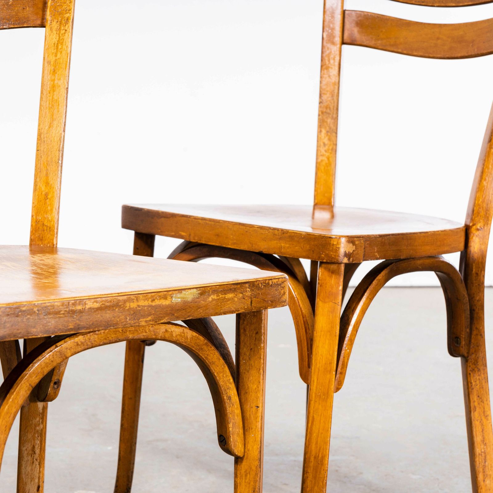 1950’s French Baumann Wavy Back Bentwood Dining Chairs – Set Of Four photo vinterior