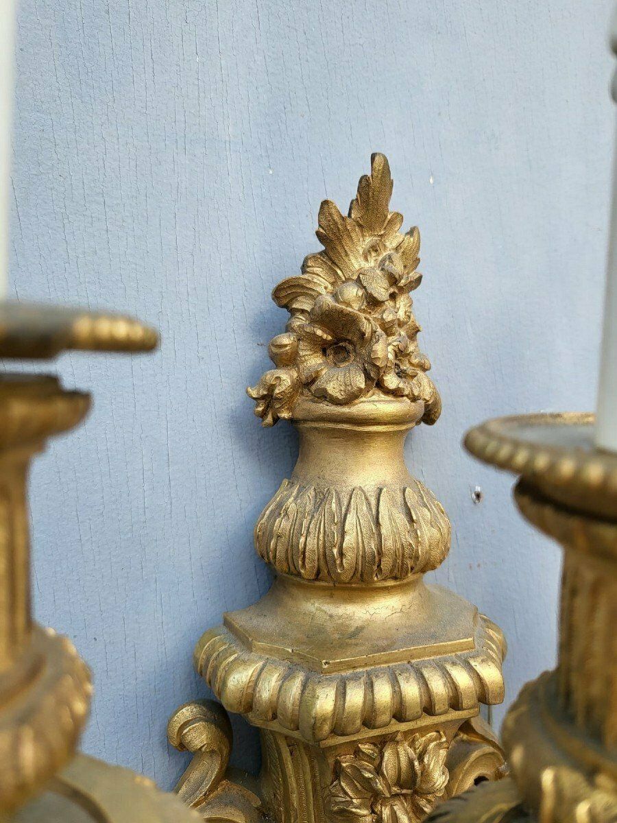 Pair Of Louis XVI Gilt Bronze Sconces, Xixth Century photo buy