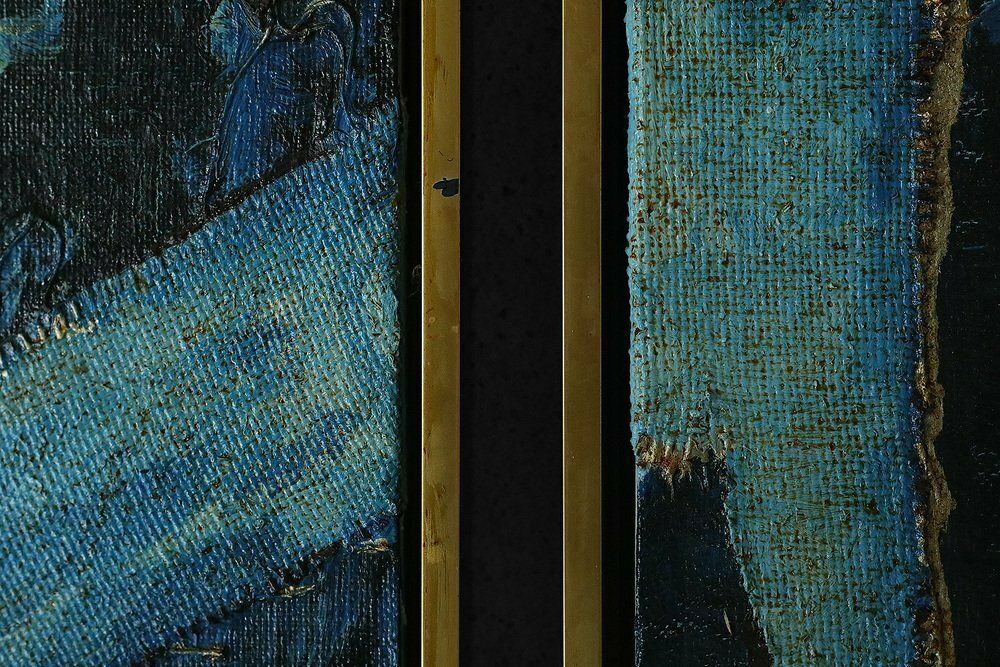 Roald Ditmer, Abstract Composition, Oil On Canvas Diptych, 1980s, Framed, Set Of 2 photo for sale