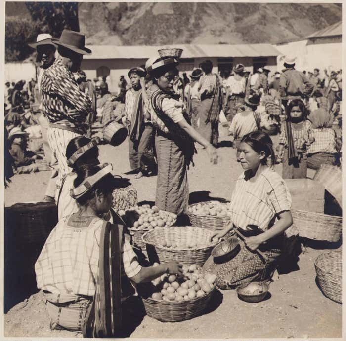 Guatemala, Market, Black And White Photography, Ca. 1960s