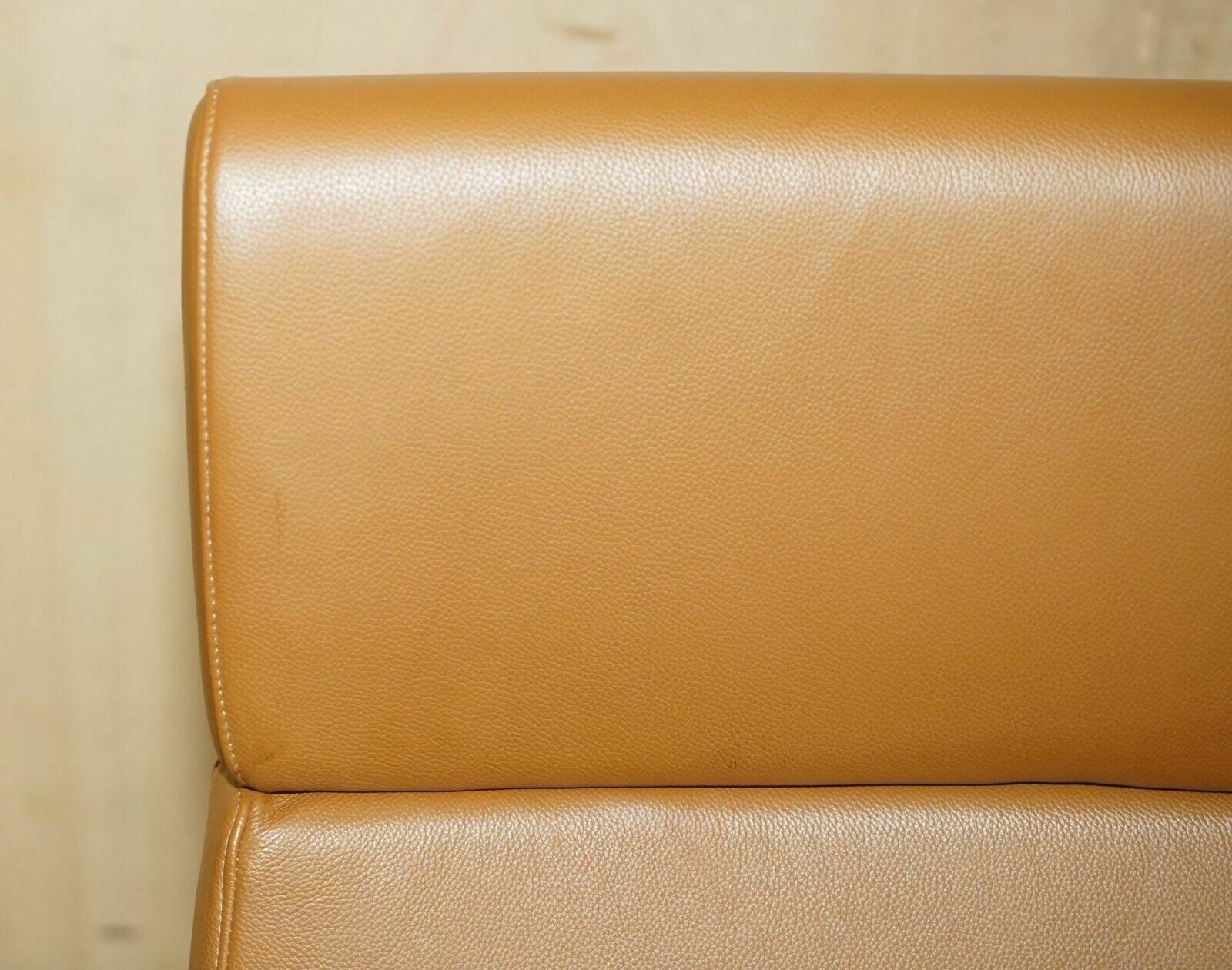 Bob Anderson Jill Cognac Brown Leather Jill Lounge Armchair And Ottoman Footstool photo vinterior