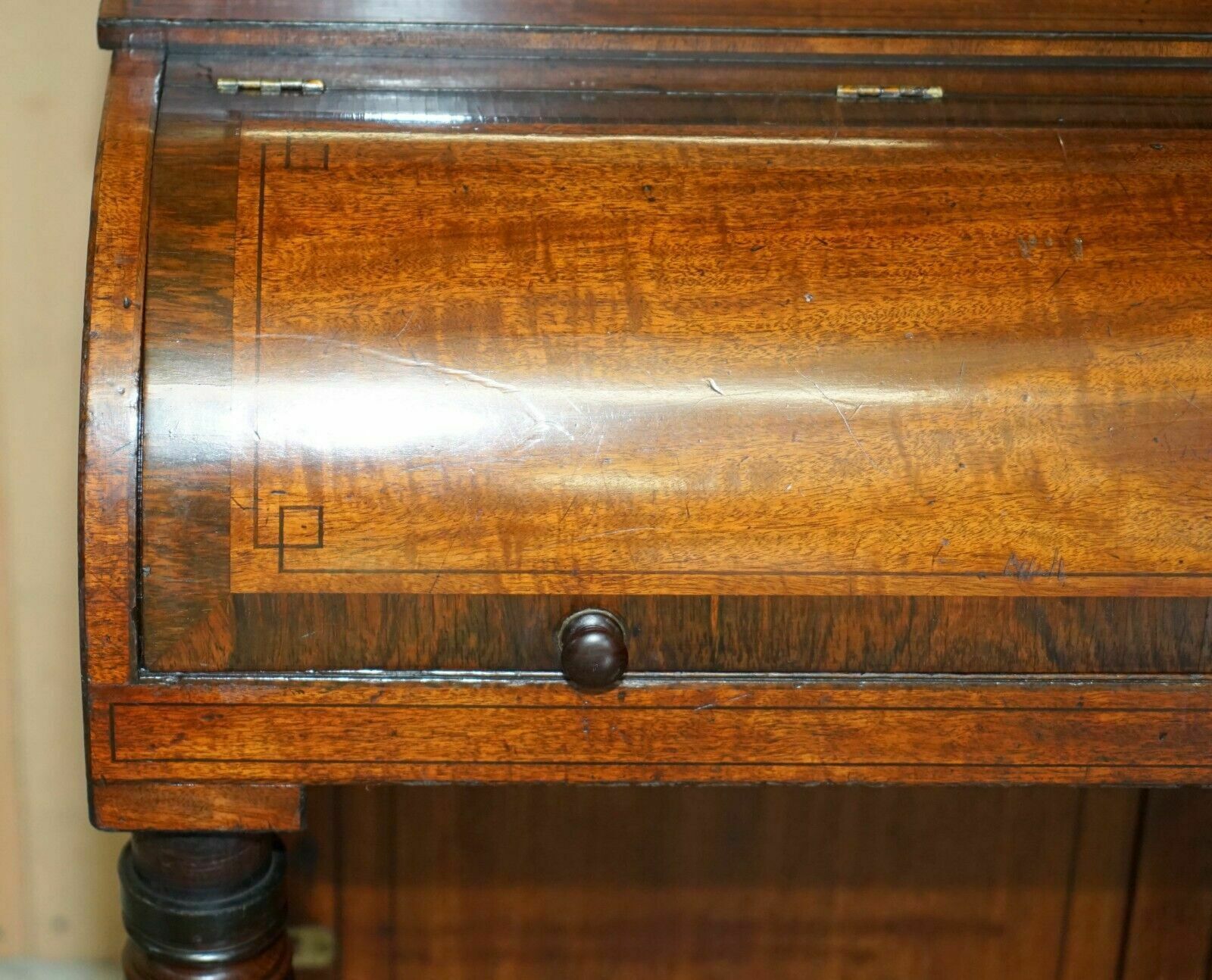 photo furniture Antique Victorian 1860 Walnut Scriban Bureau Bookcase Must See Pictures