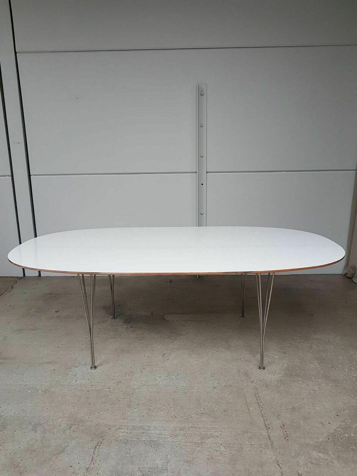 Vtg Mid Century Industrial Large Danish Scandi Modernist Dining Table Retro photo 1035.0
