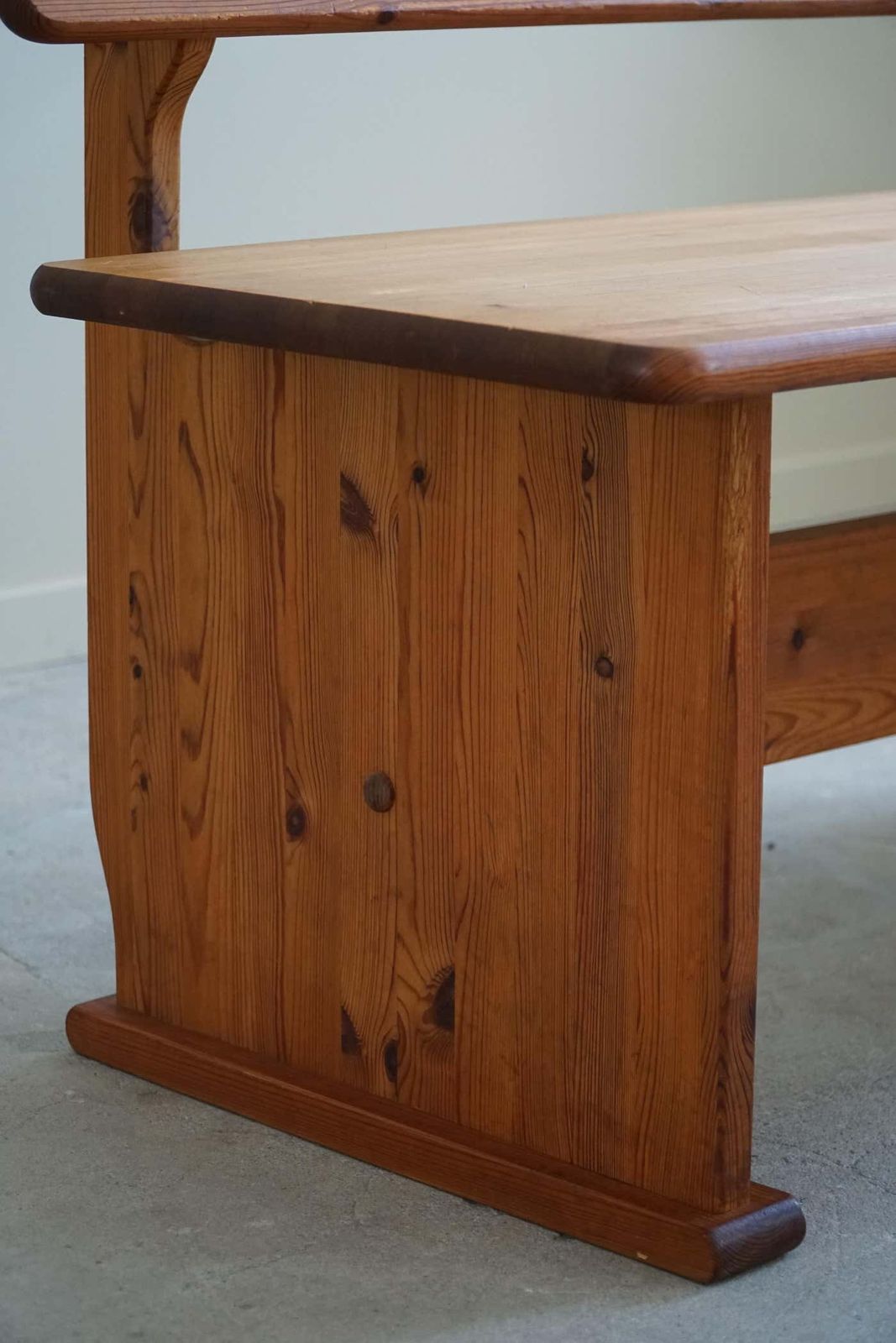 Mid Century Modern Bench In Pine, Made By A Swedish Cabinetmaker In The 1970s photo vintage
