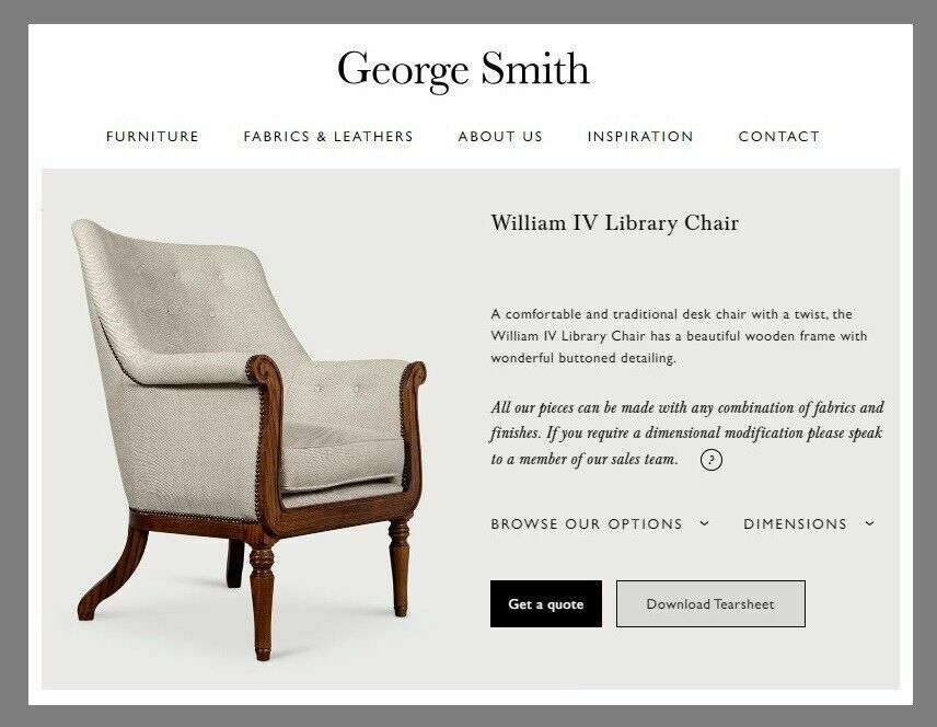 Pair Of George Smith William IV Library Armchairs Unique Upholstery photo furniture