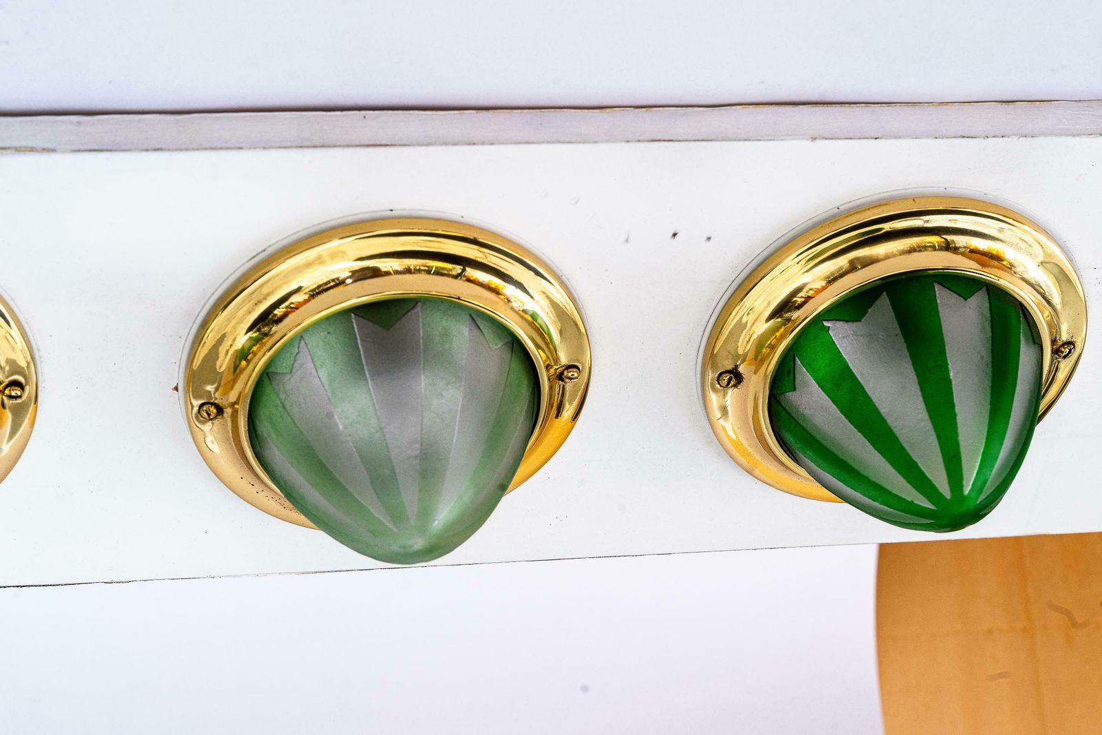 6x Art Deco Spotlights With Original Glass Shades Vienna 1920s photo for sale