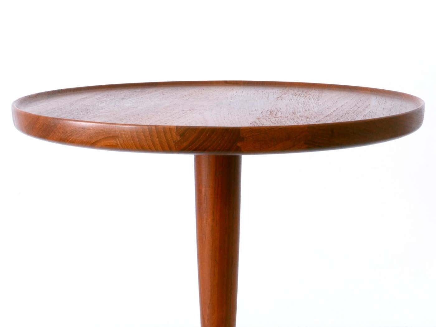 photo for sale Elegant Mid Century Modern Teak Side Table By Hans C. Andersen For Artek 1960s