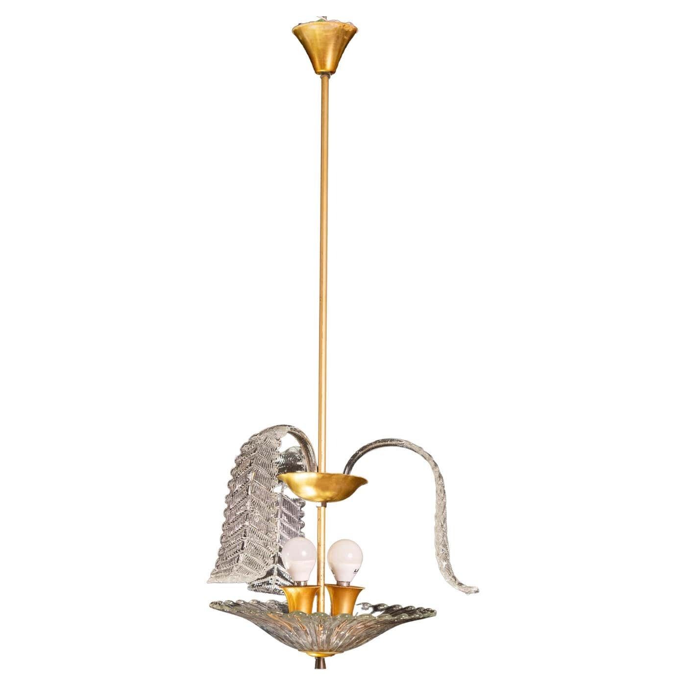 Vintage Liberty Pendant Light By Barovier & Toso, 1950