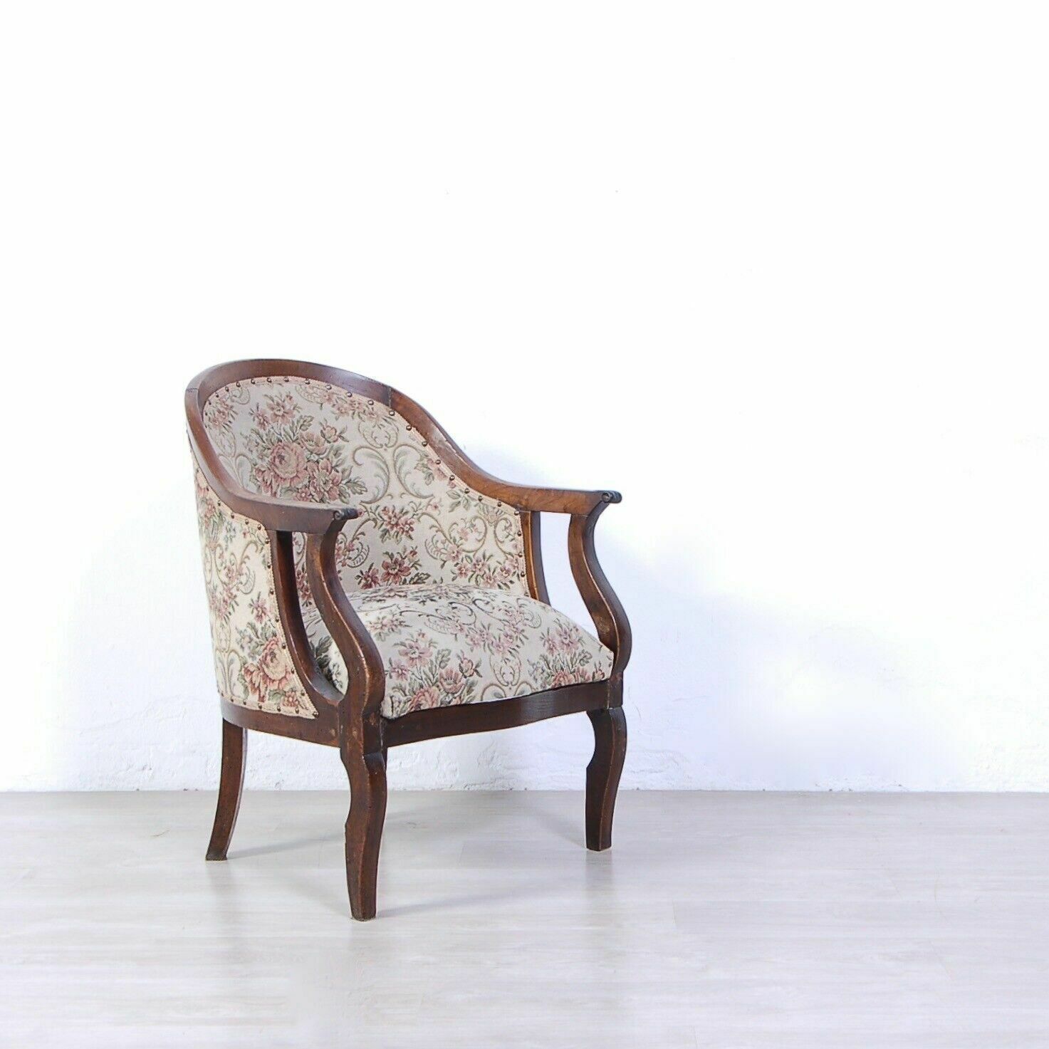 Antique Charles X Style Armchair In Walnut Wood With Armrests Antique Mid 19th Century