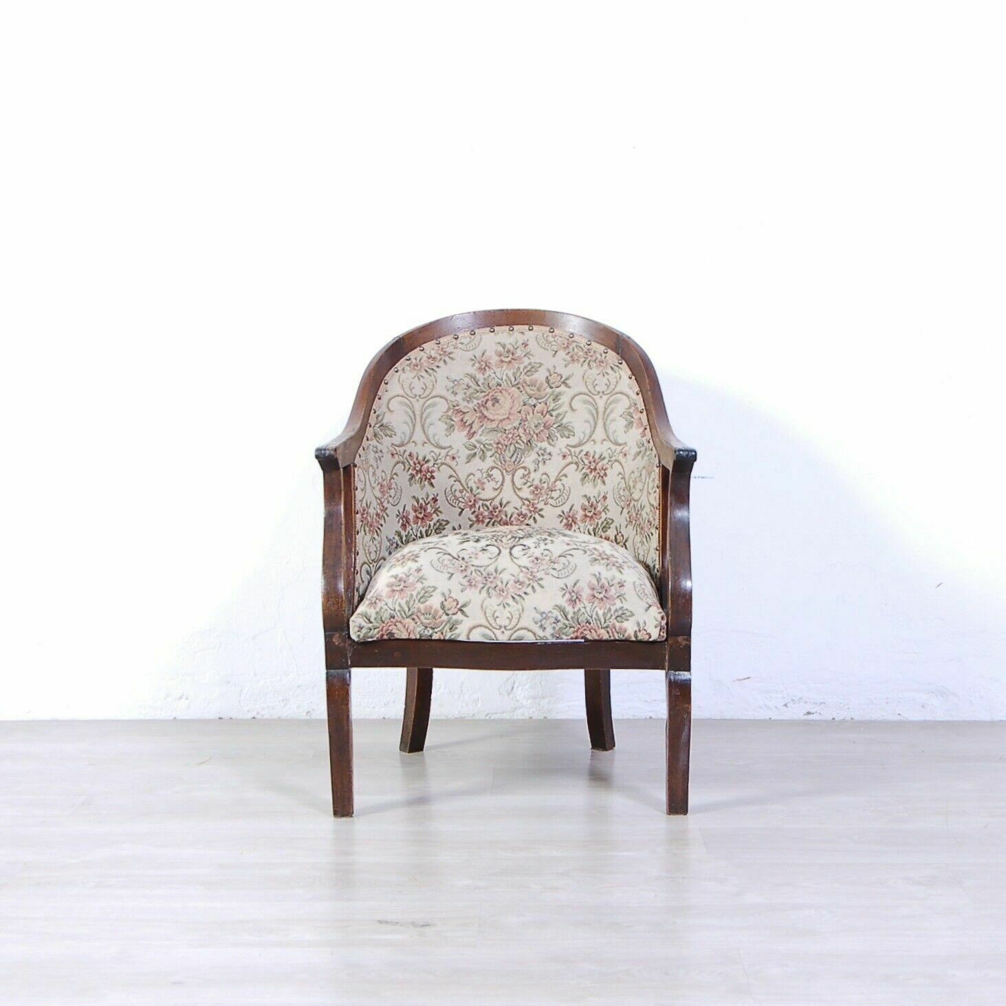 Antique Charles X Style Armchair In Walnut Wood With Armrests Antique Mid 19th Century photo furniture