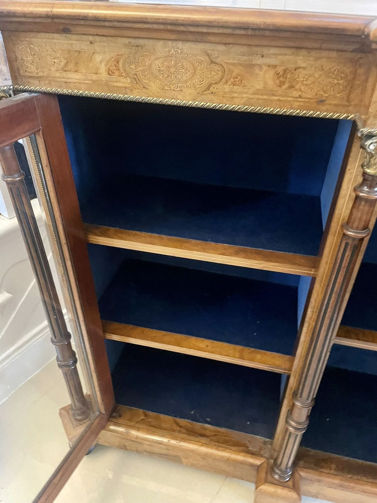 Furniture Outstanding Quality Antique 19th Century Burr Walnut Inlaid Credenza/Sideboard photo