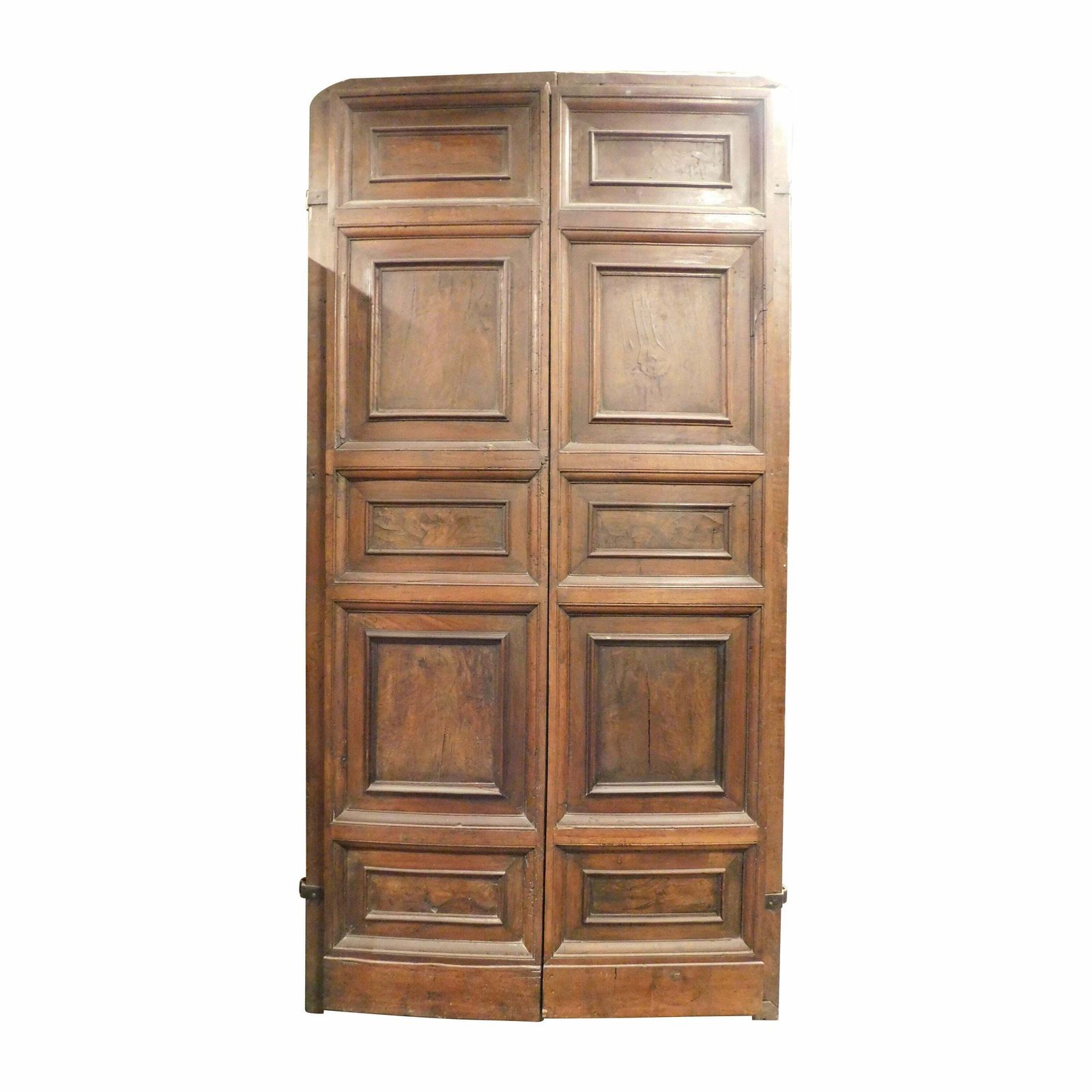 Entrance Double Doors In Carved Walnut Very Thick And Powerful Italy