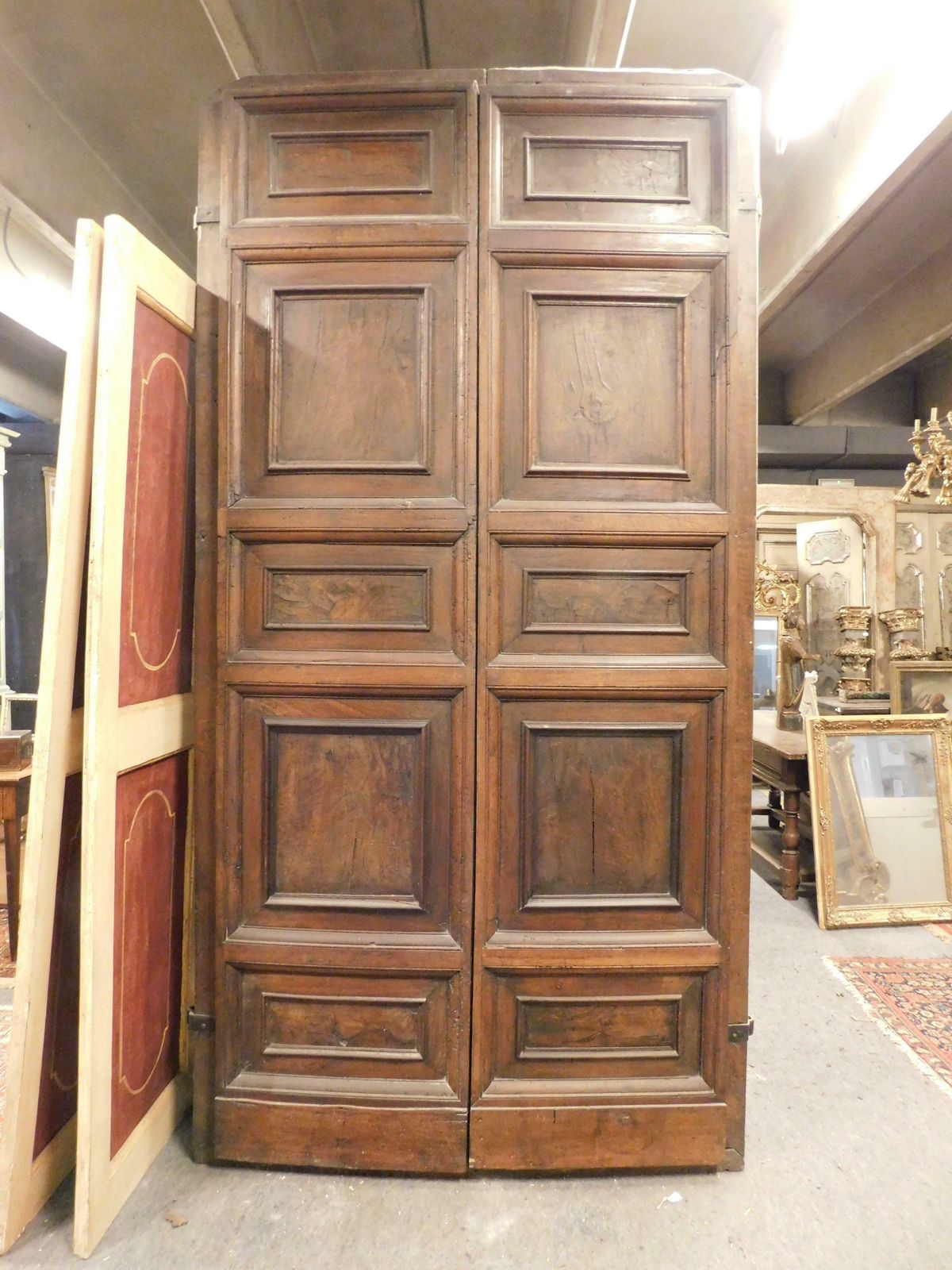 Entrance Double Doors In Carved Walnut Very Thick And Powerful Italy photo furniture