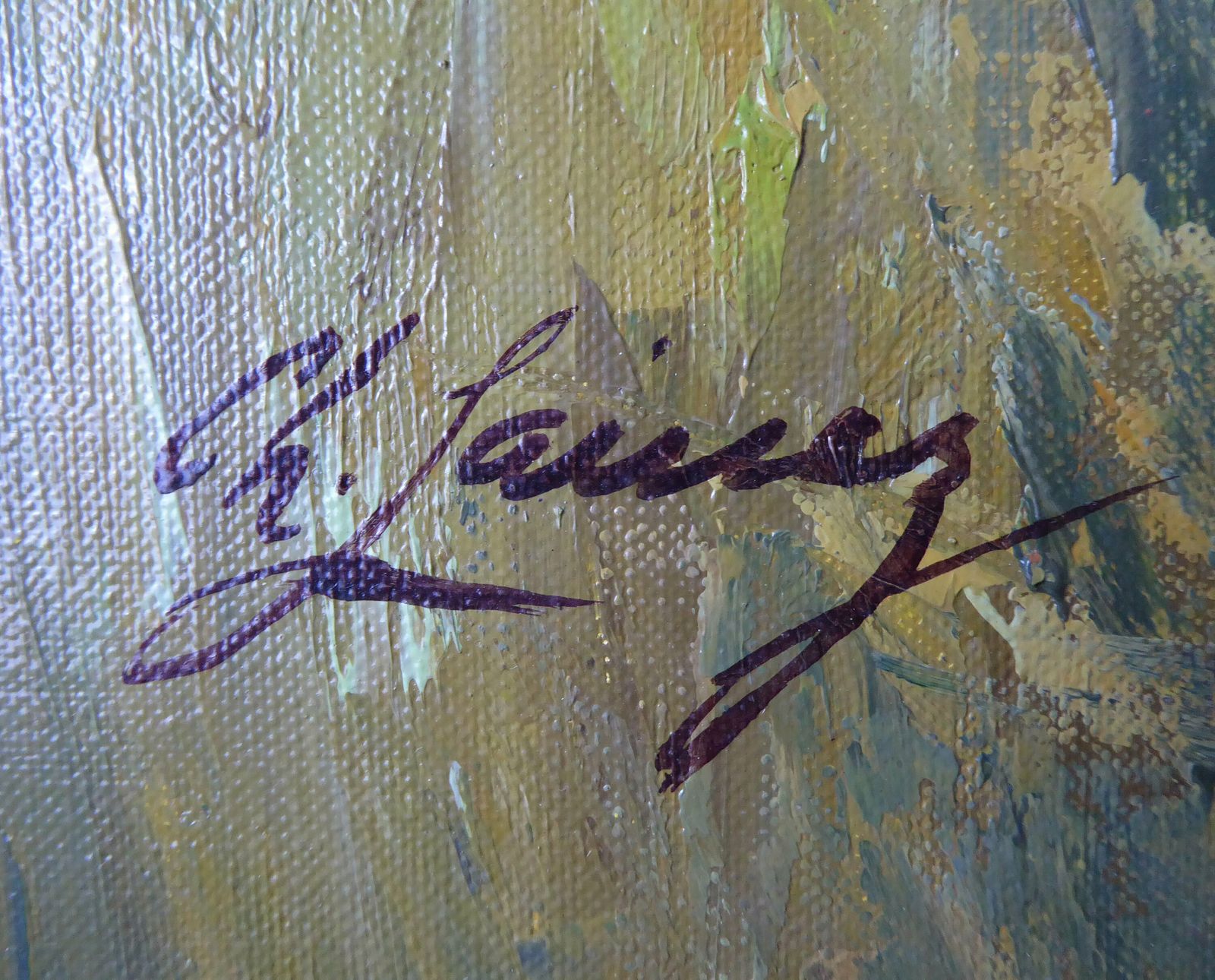 Chola Lainez Signed Original Floral Oil On Canvas photo 195.0