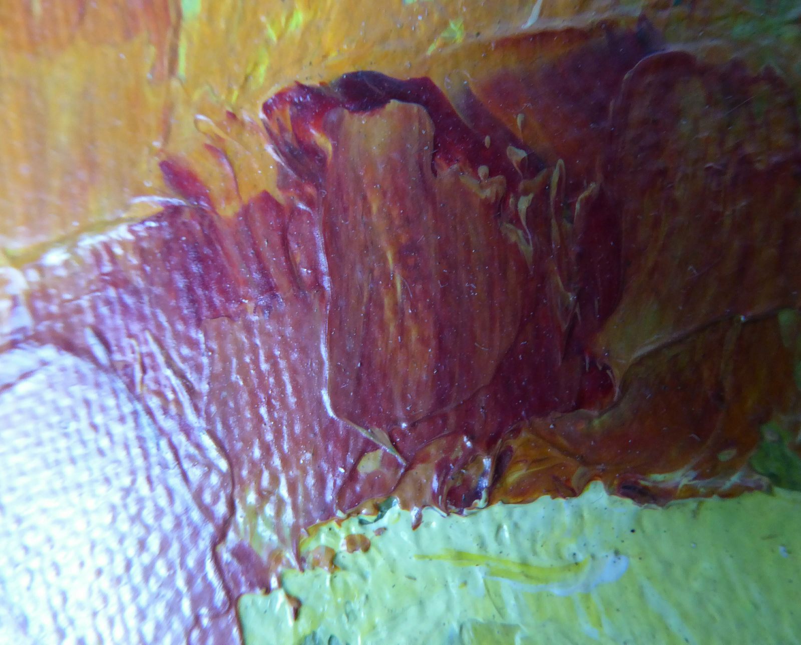 photo for sale Chola Lainez Signed Original Floral Oil On Canvas