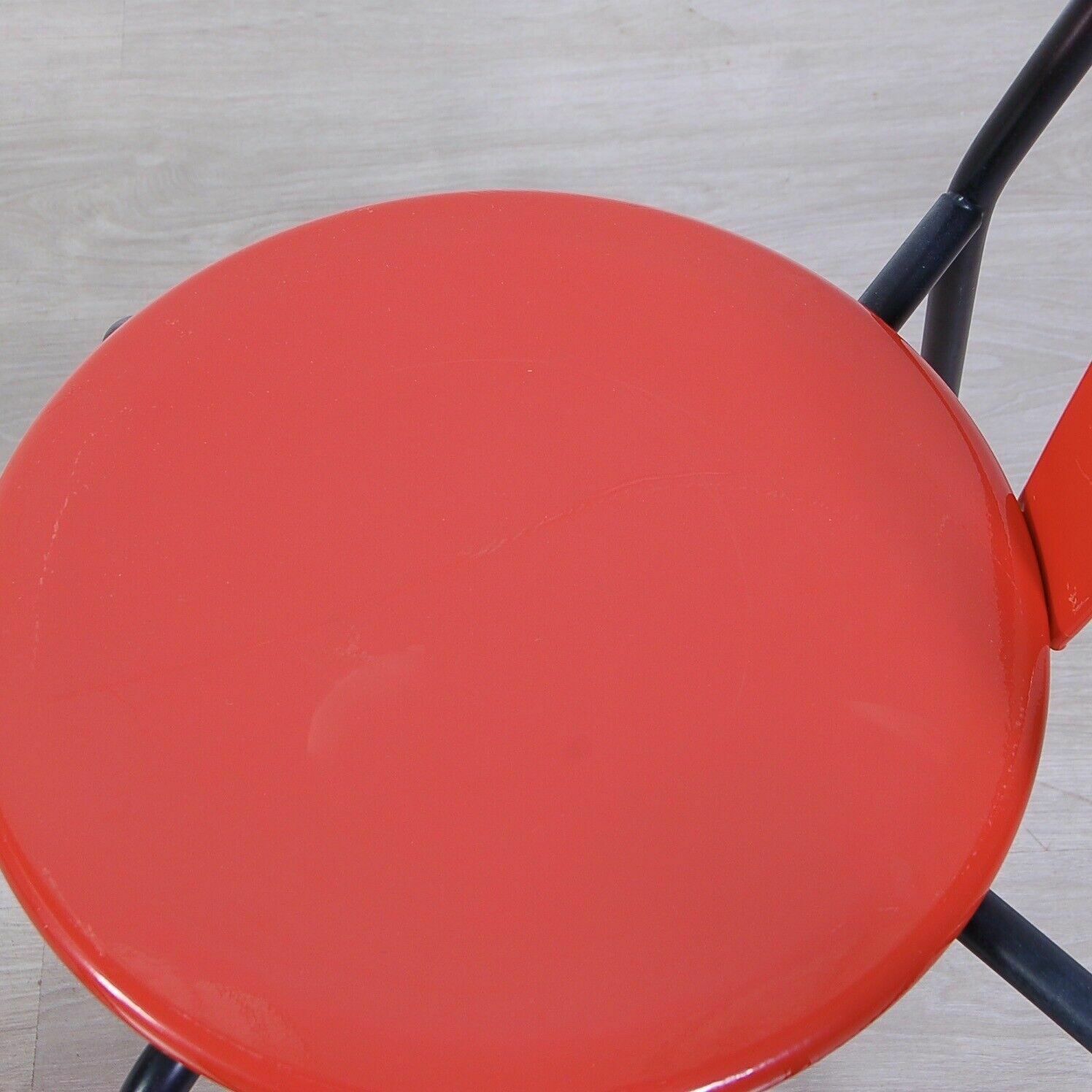 Set Of 4 Postmodern Chairs Design Bonaldo From The 70s In Black Red Metal Vintage Chair photo vintage