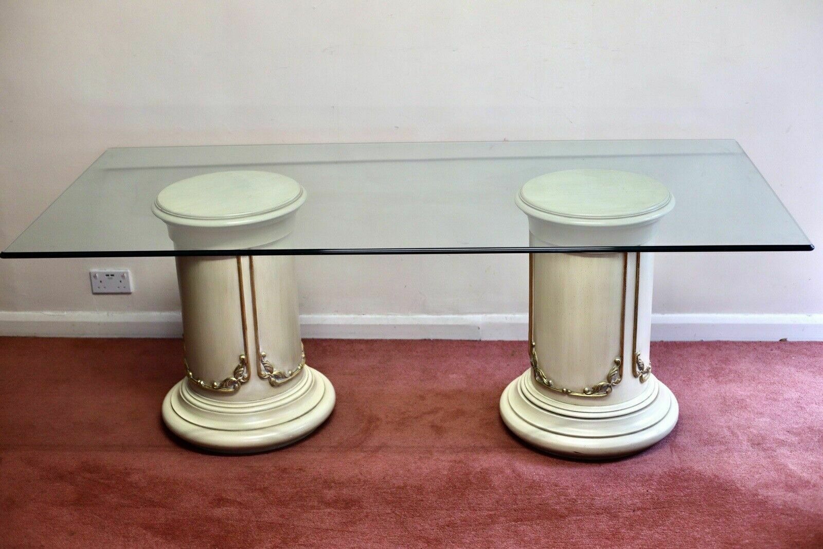 Beautiful Large French Style Glass Table photo furniture