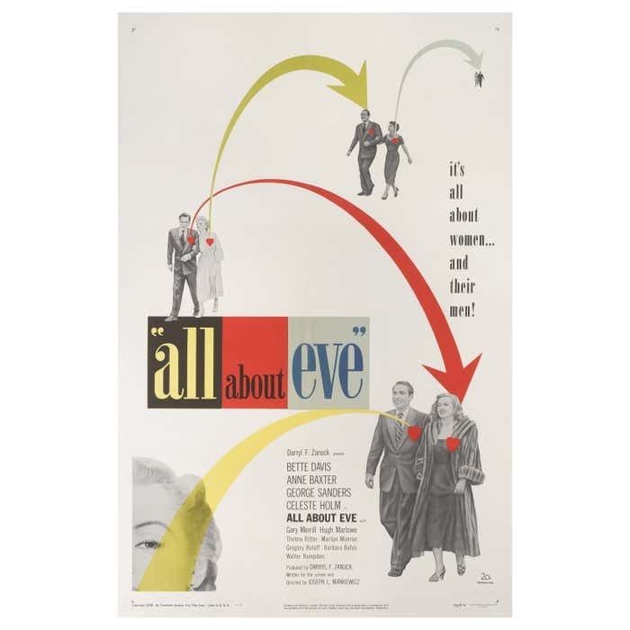All About Eve Original Us Film Poster For The 1956