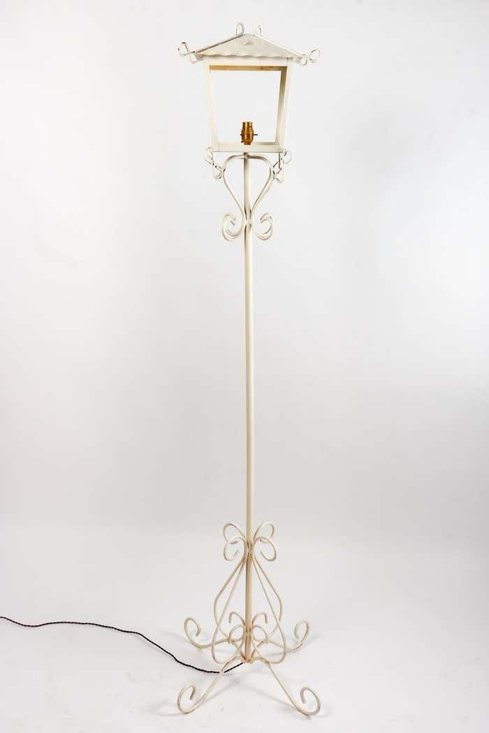 Floor Lamp In Painted Wrought Iron By Maison R.Gleizes, 1950 1960 Design photo for sale