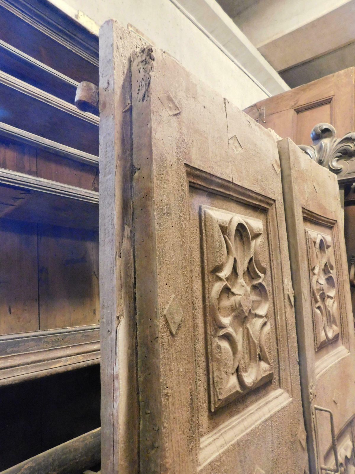 Richly Carved Solid Walnut Entrance Double Door, Italy photo Home Fixtures