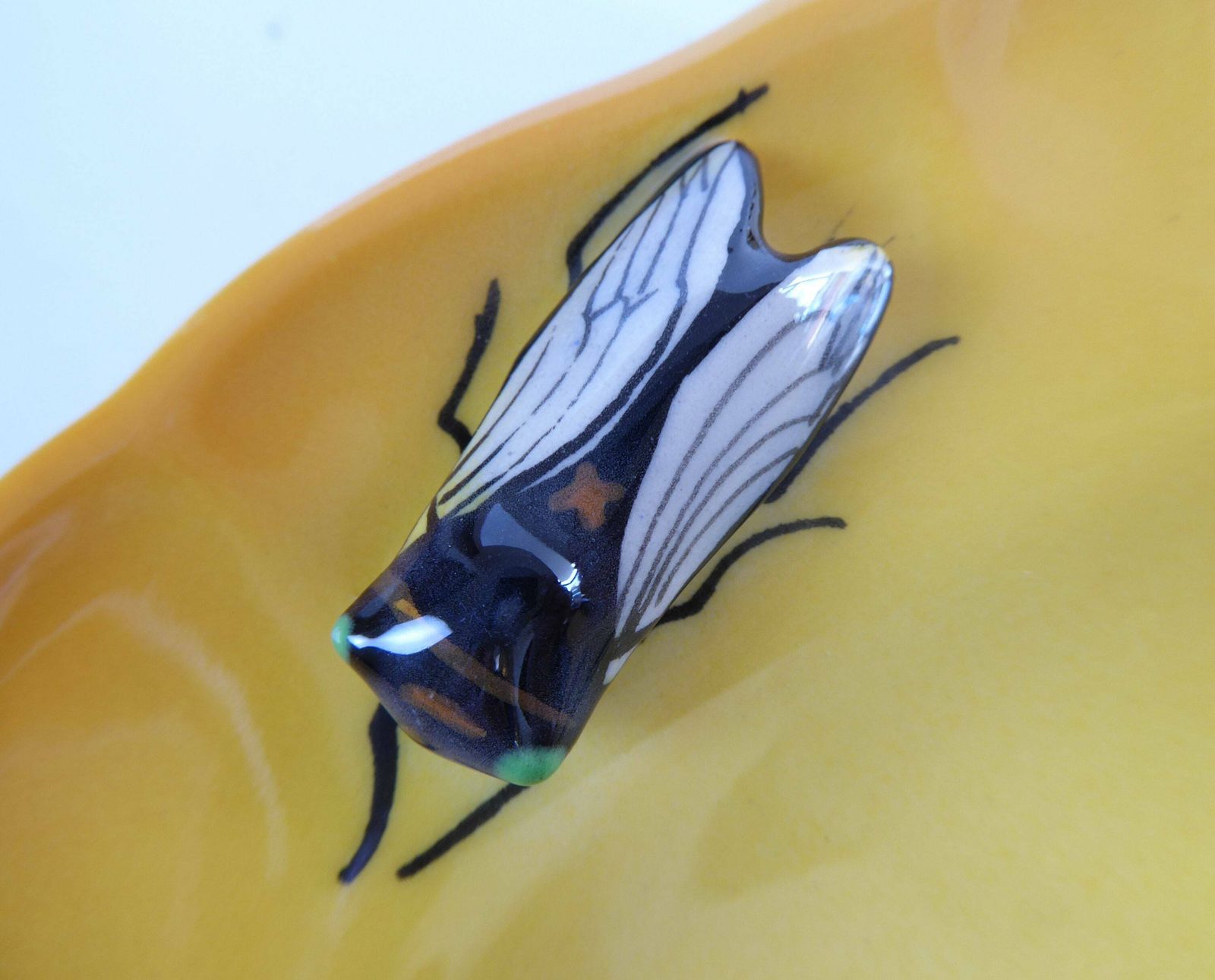 Provencal Cicada Plate   Souvenir Of Toulon   Mediterranean Decor photo vintage