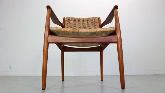 Arne Vodder Teak/Rattan Chair "Model 51" For Sibast Furniture, 1950 Denmark photo Furniture