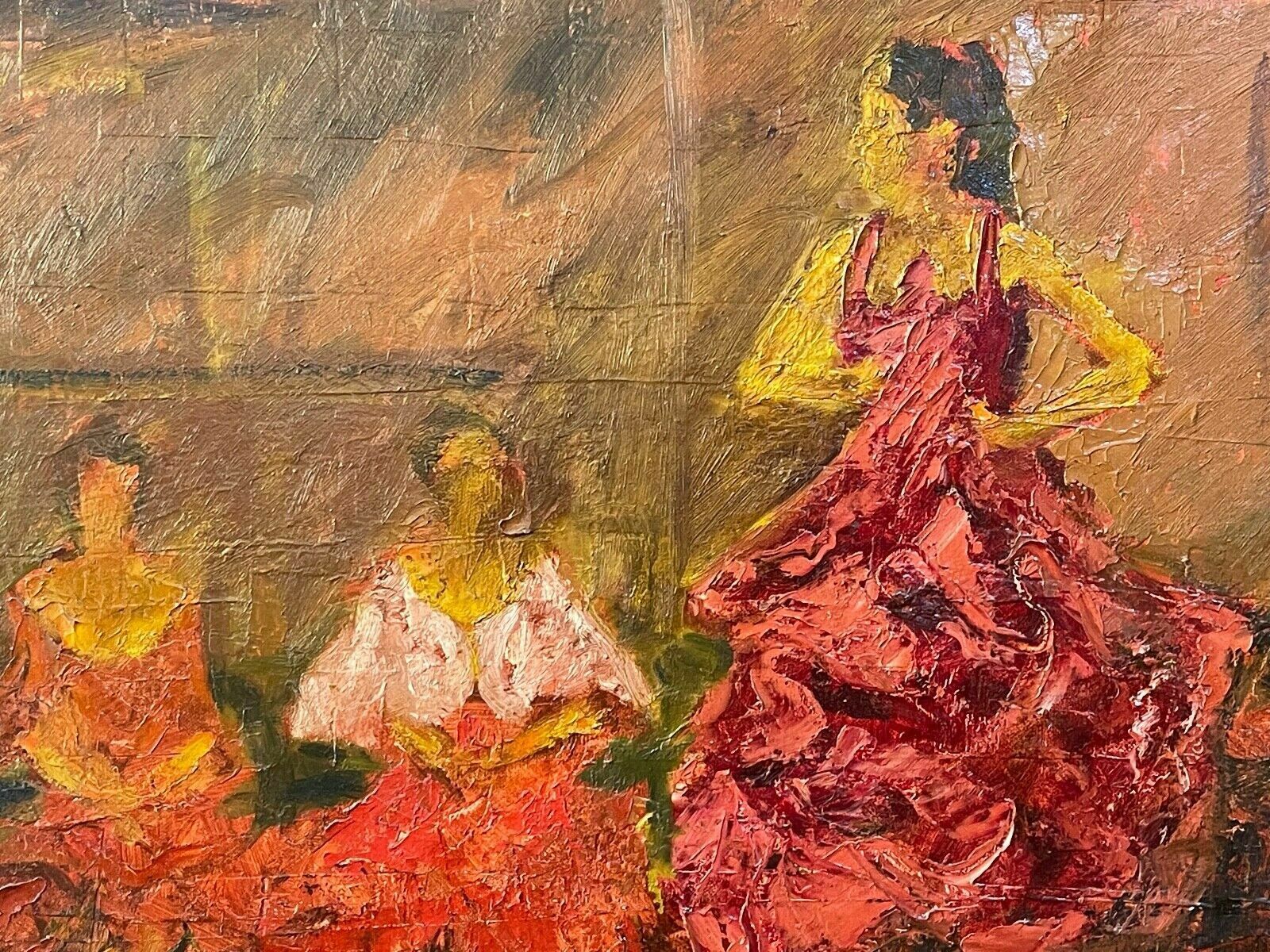 Oil Painting On Modern Canvas, Dance Scene, 20th Century, Impressionist photo furniture