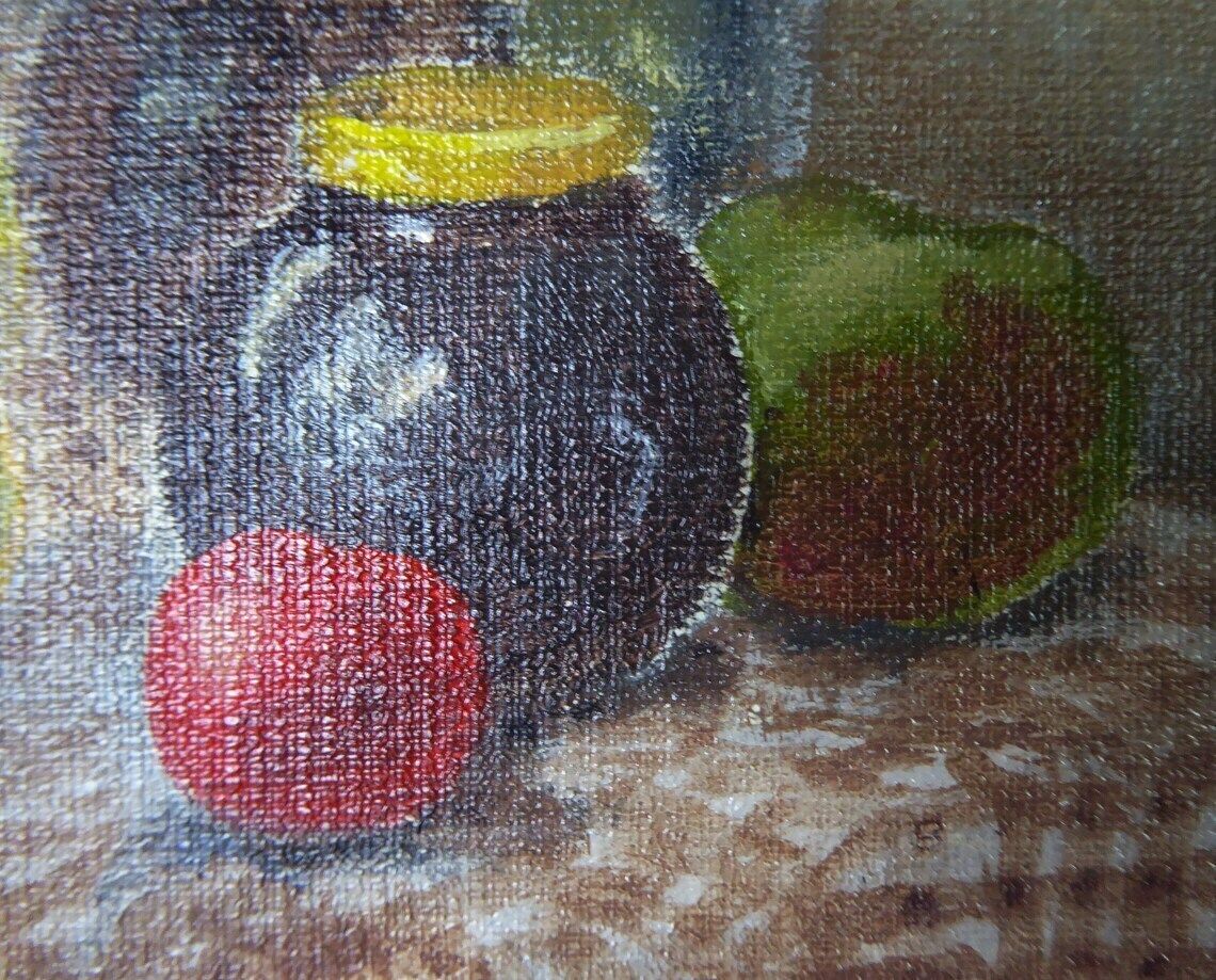Original Acrylic Painting   Vintage Still Life Painting   Unframed Oil Painting   British Modern Contemporary Art photo vinterior