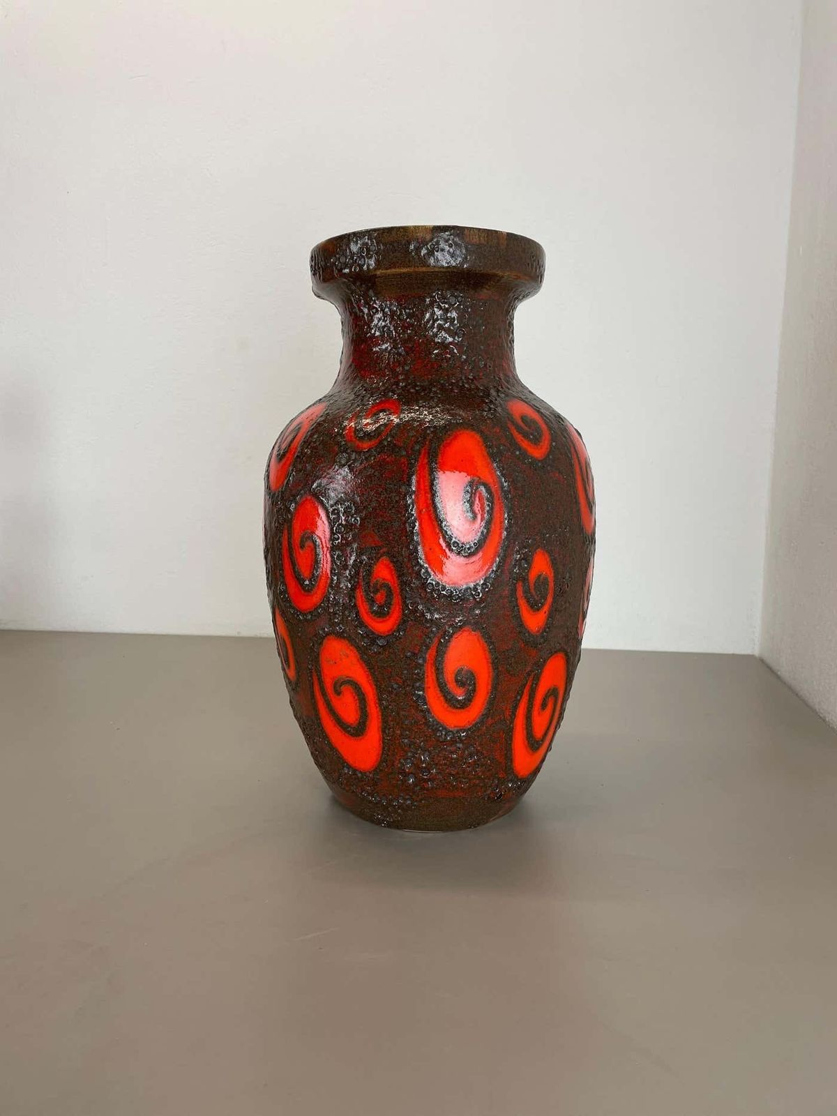 Large Pottery Fat Lava Brown Red 241 47 Floor Vase Made By Scheurich, 1970s photo furniture