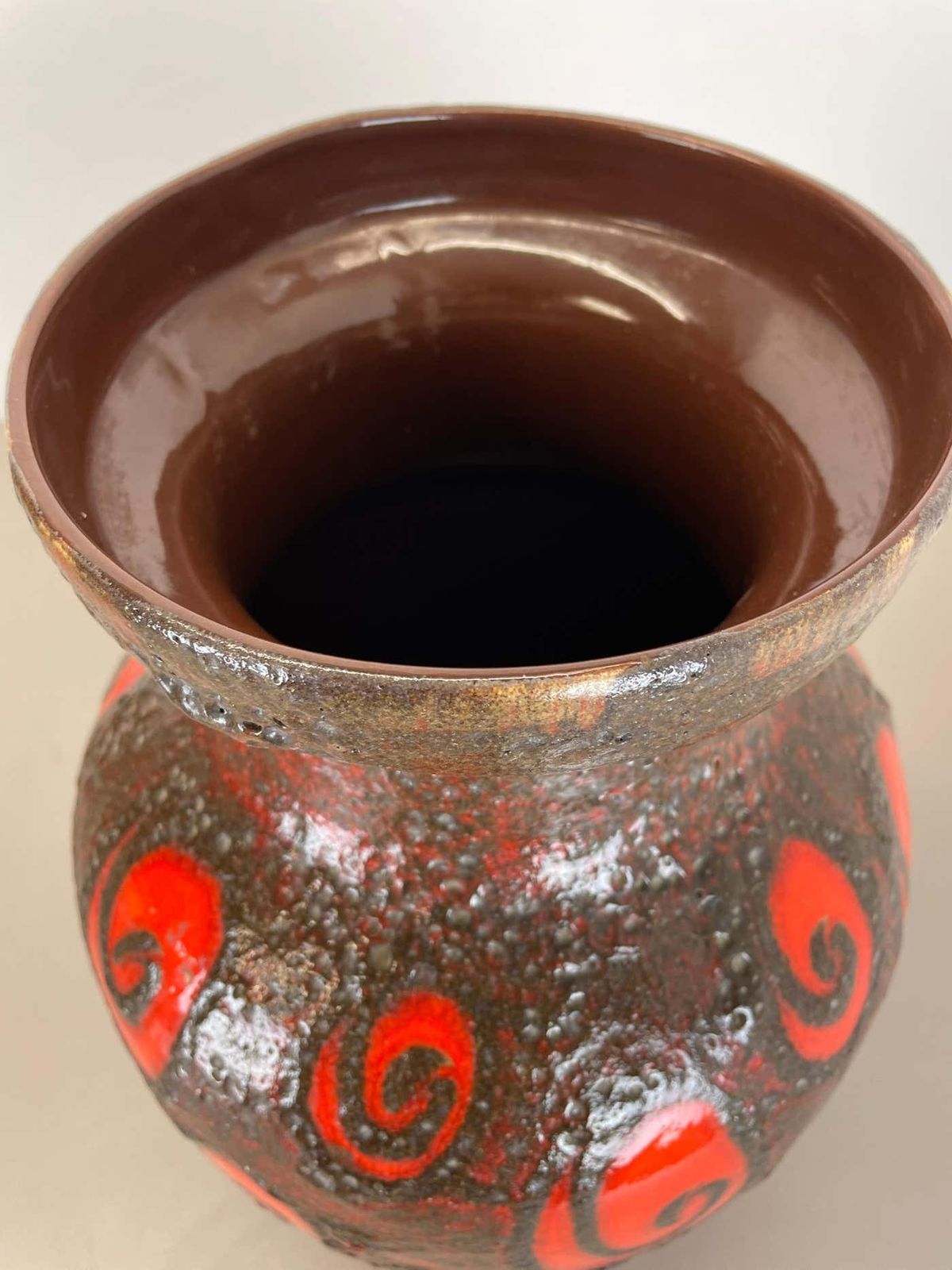 Large Pottery Fat Lava Brown Red 241 47 Floor Vase Made By Scheurich, 1970s photo buy