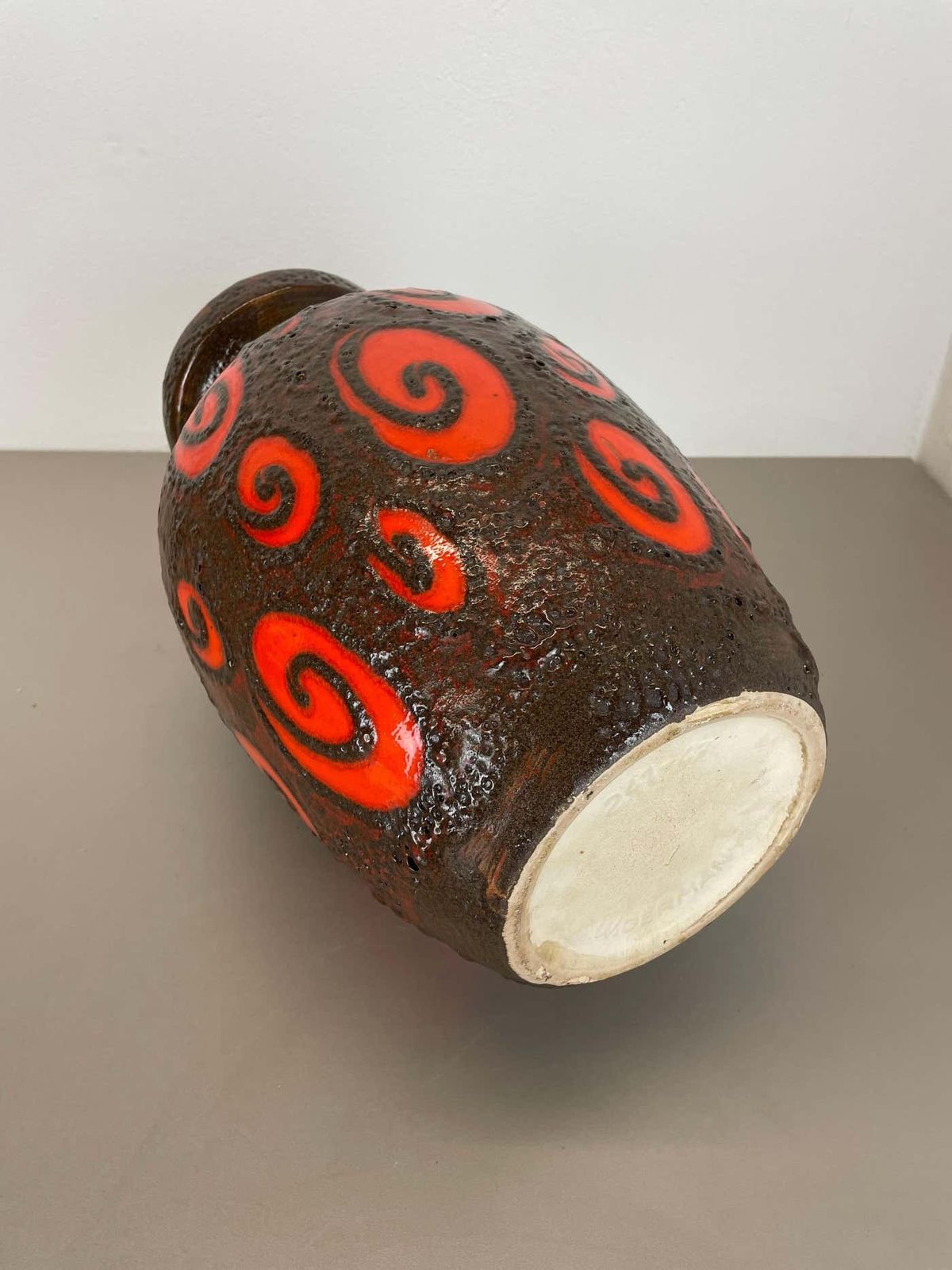 795.0 Large Pottery Fat Lava Brown Red 241 47 Floor Vase Made By Scheurich, 1970s photo