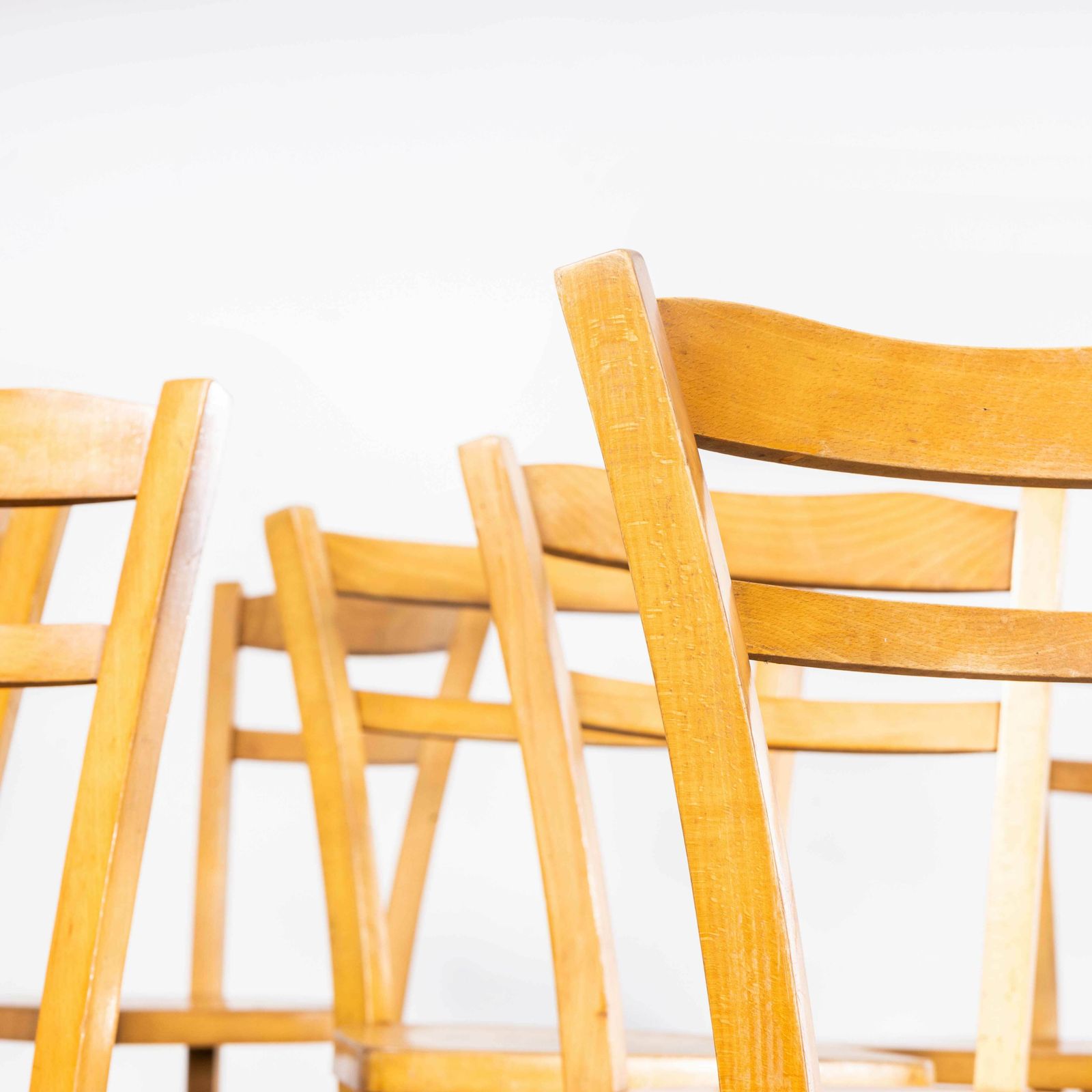 1950’s Luterma French Blonde Simple Farmhouse Dining Chairs – Set Of Eleven photo furniture