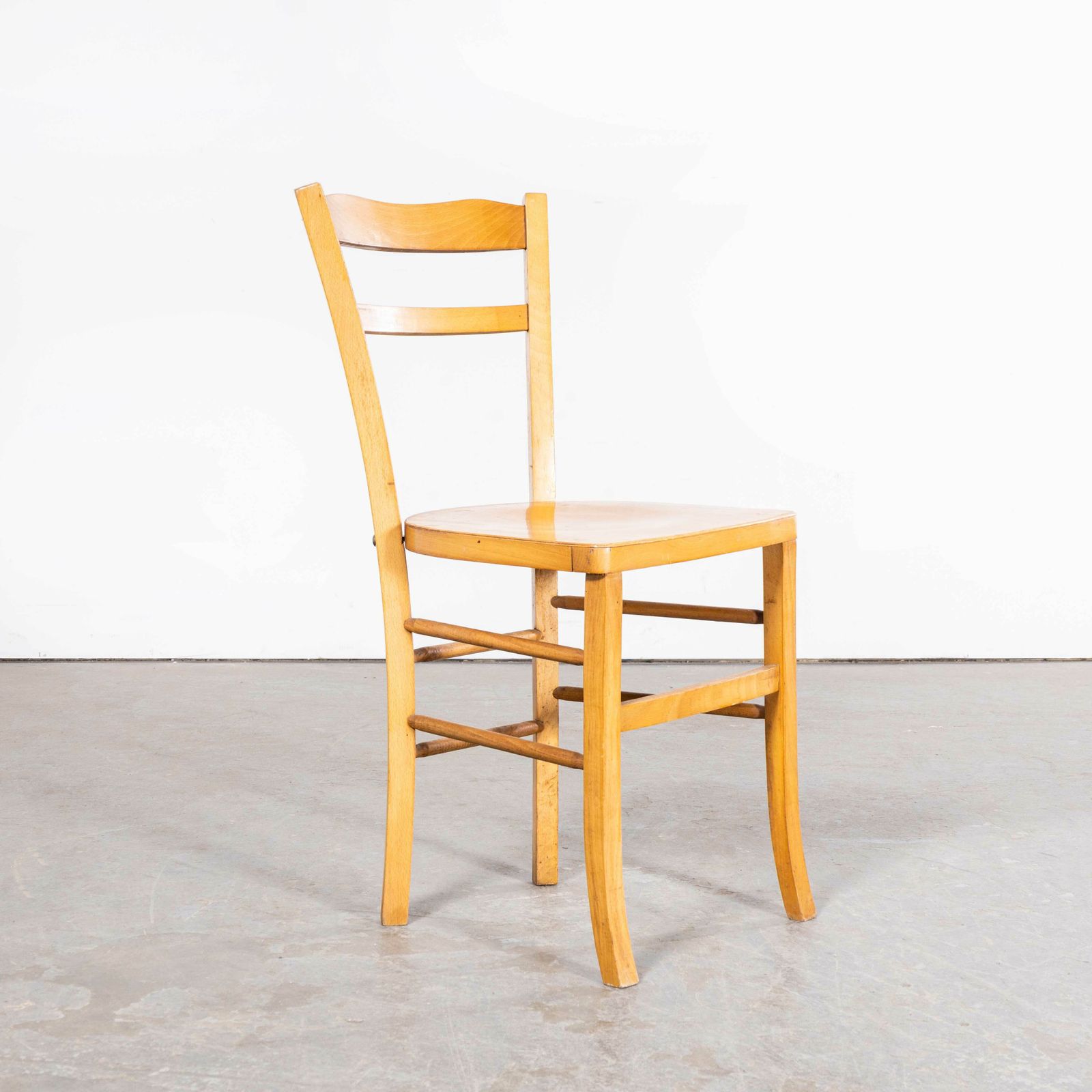 1950’s Luterma French Blonde Simple Farmhouse Dining Chairs – Set Of Eleven photo vintage