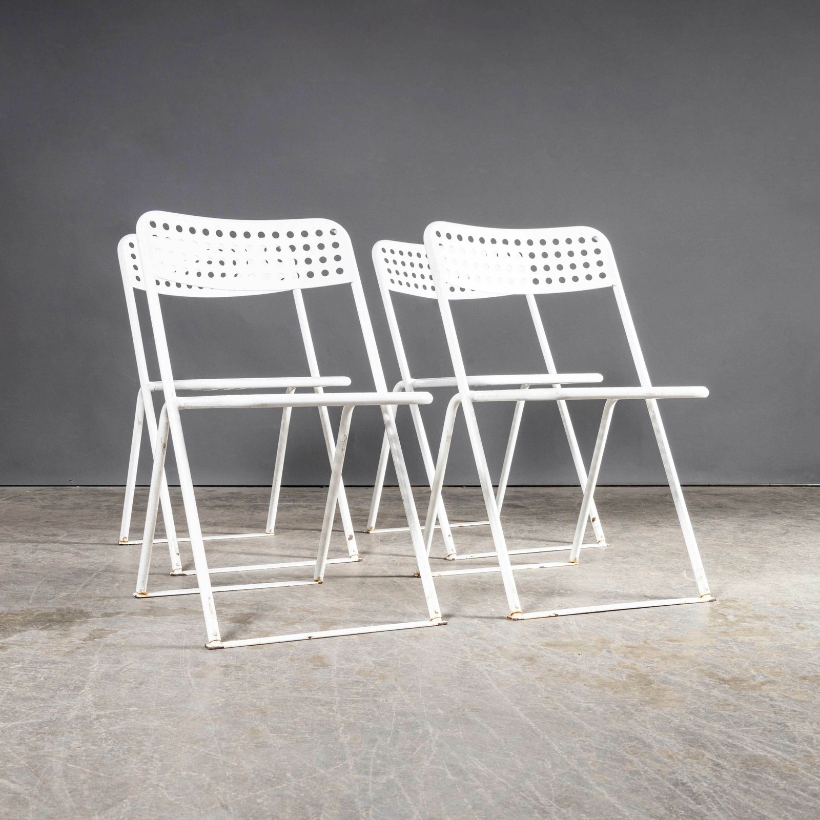 1970’s Egon Eiremann House In Baden Baden White Metal Chairs – Set Of Four photo vinterior