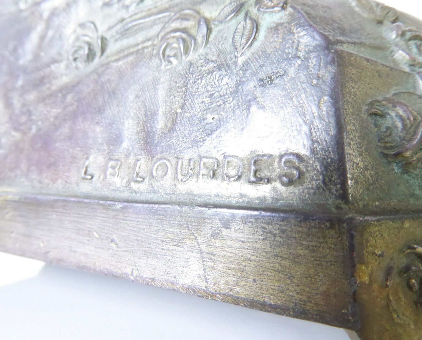 Souvenir Of Lourdes   Antique Pewter Religious Sculpture   The Immaculate Conception photo vinterior