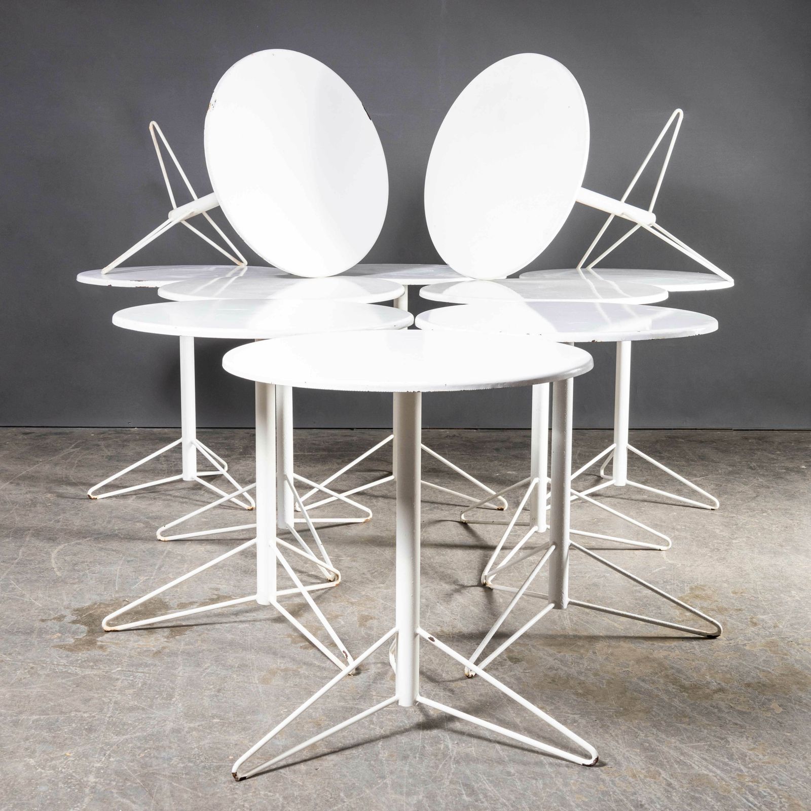 1970’s Egon Eiremann House In Baden Baden White Metal Tables