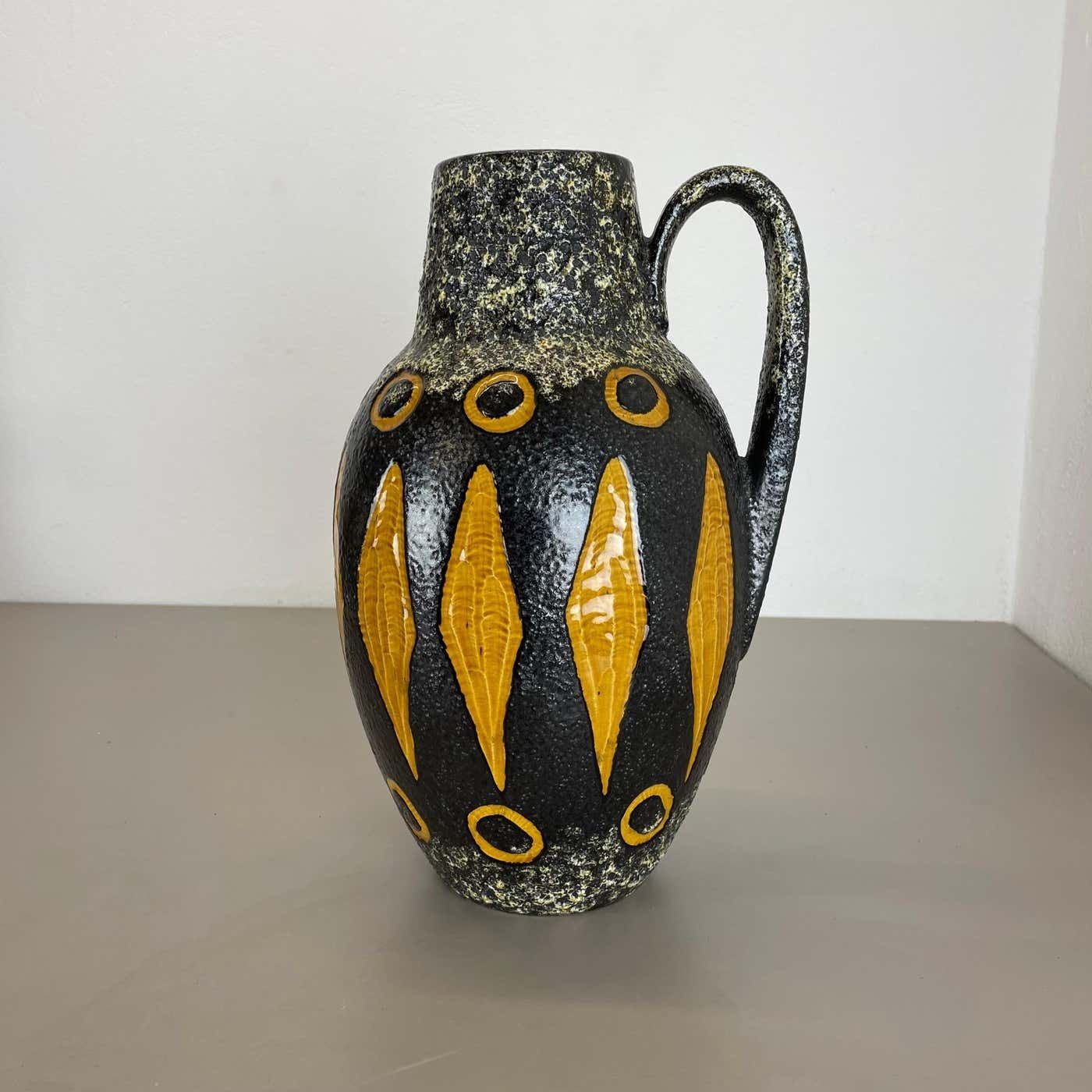 Large Pottery Fat Lava "Abstract" 279 38 Floor Vase By Scheurich, Wgp 1970s photo furniture