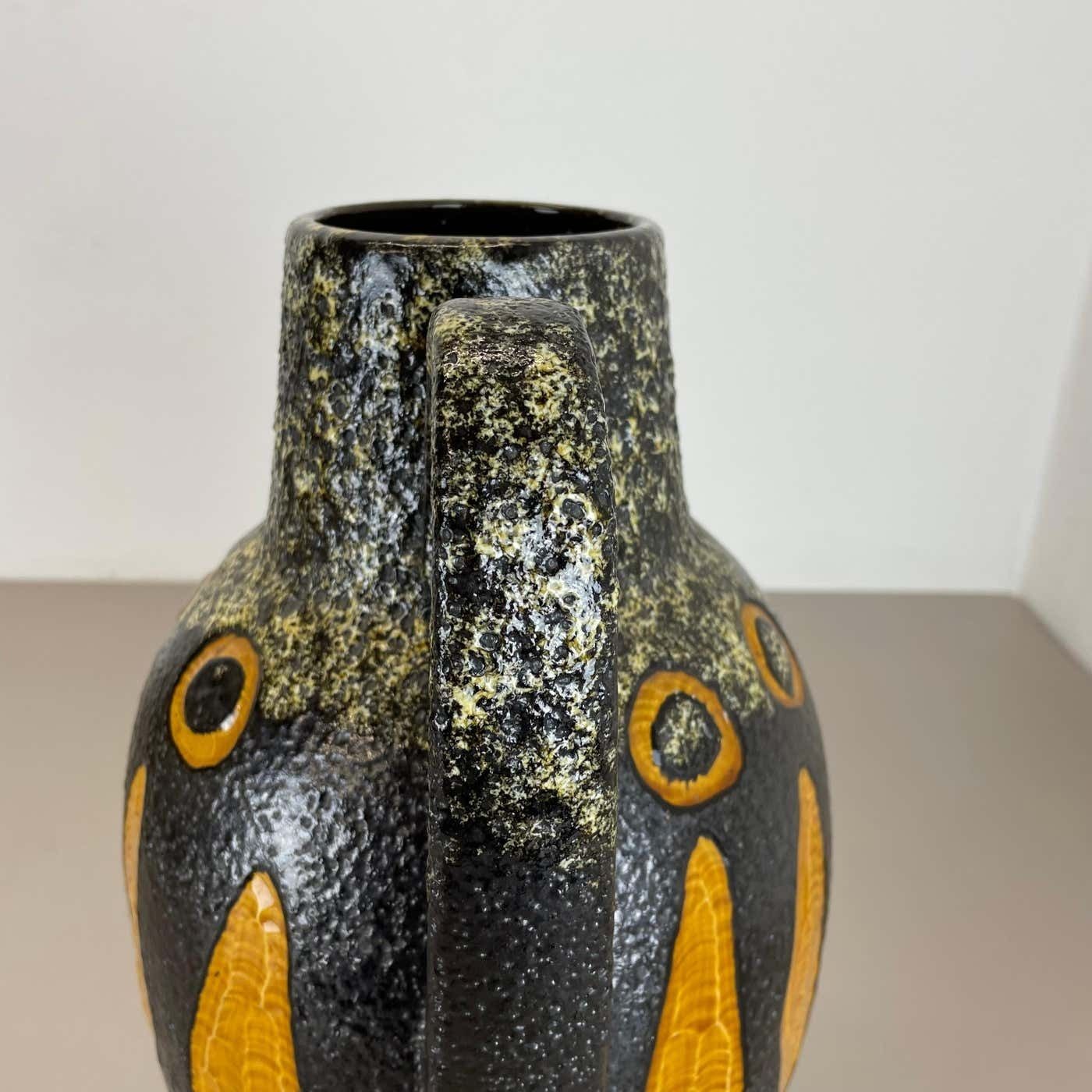 photo vintage Large Pottery Fat Lava "Abstract" 279 38 Floor Vase By Scheurich, Wgp 1970s